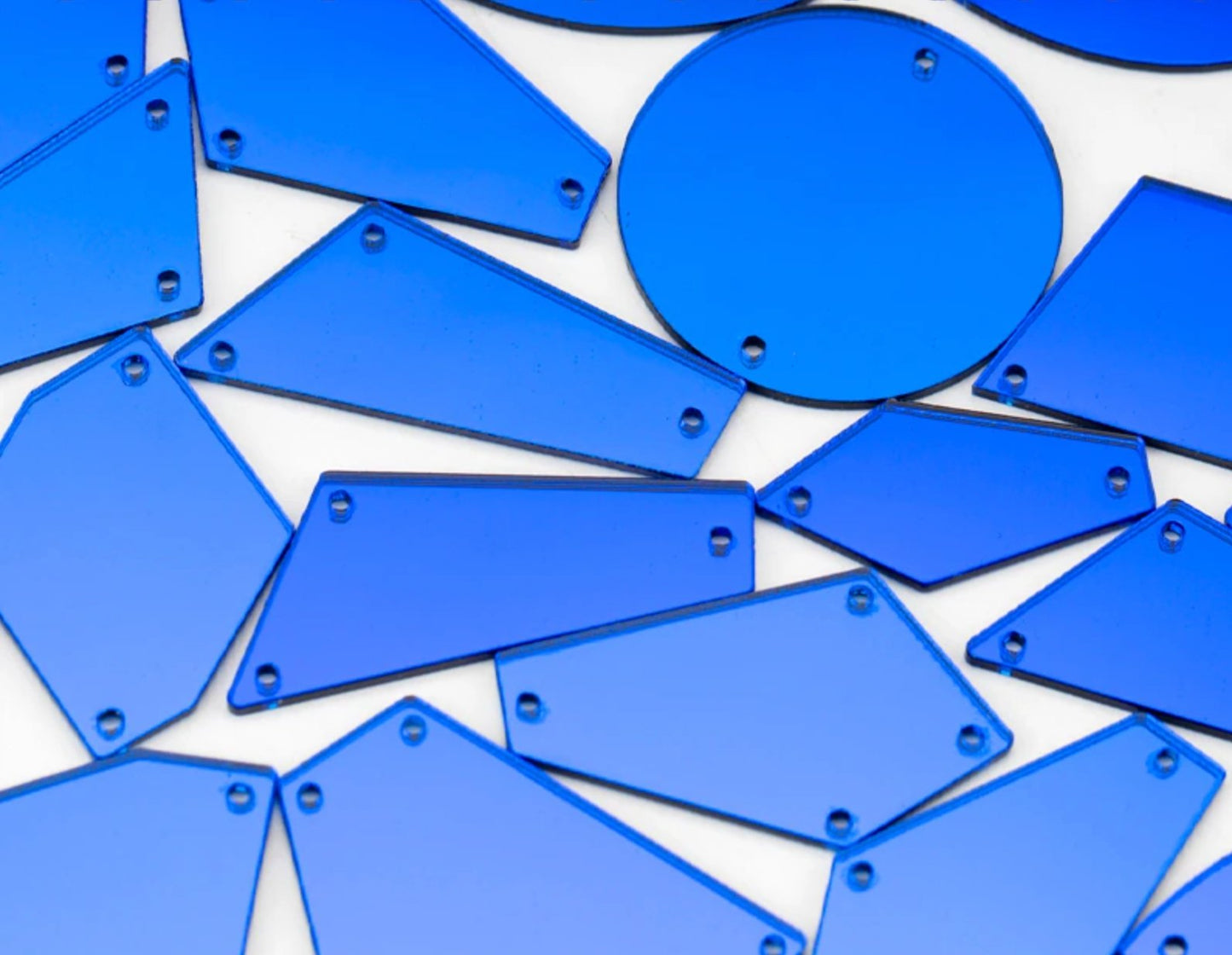 Sew-on Mirror Pieces - Sapphire Rhinestones & Flatbacks