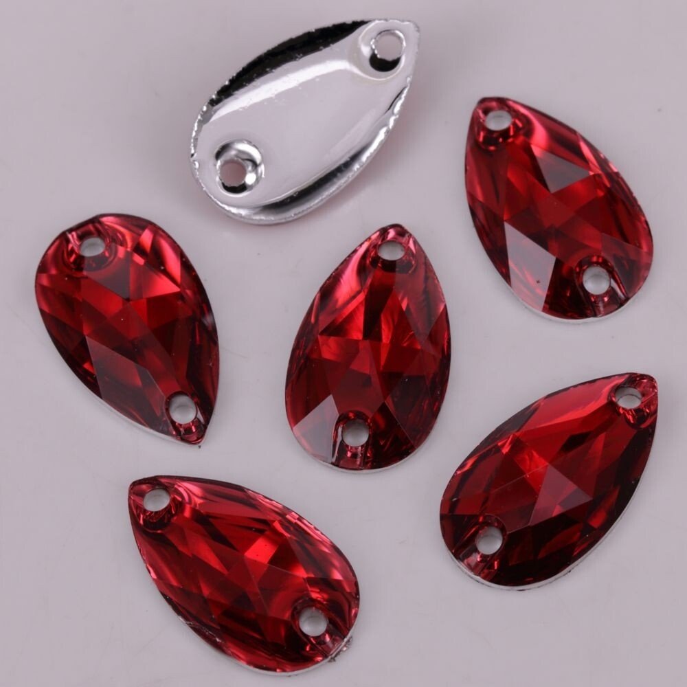 Siam Resin Tear Drops Rhinestones & Flatbacks
