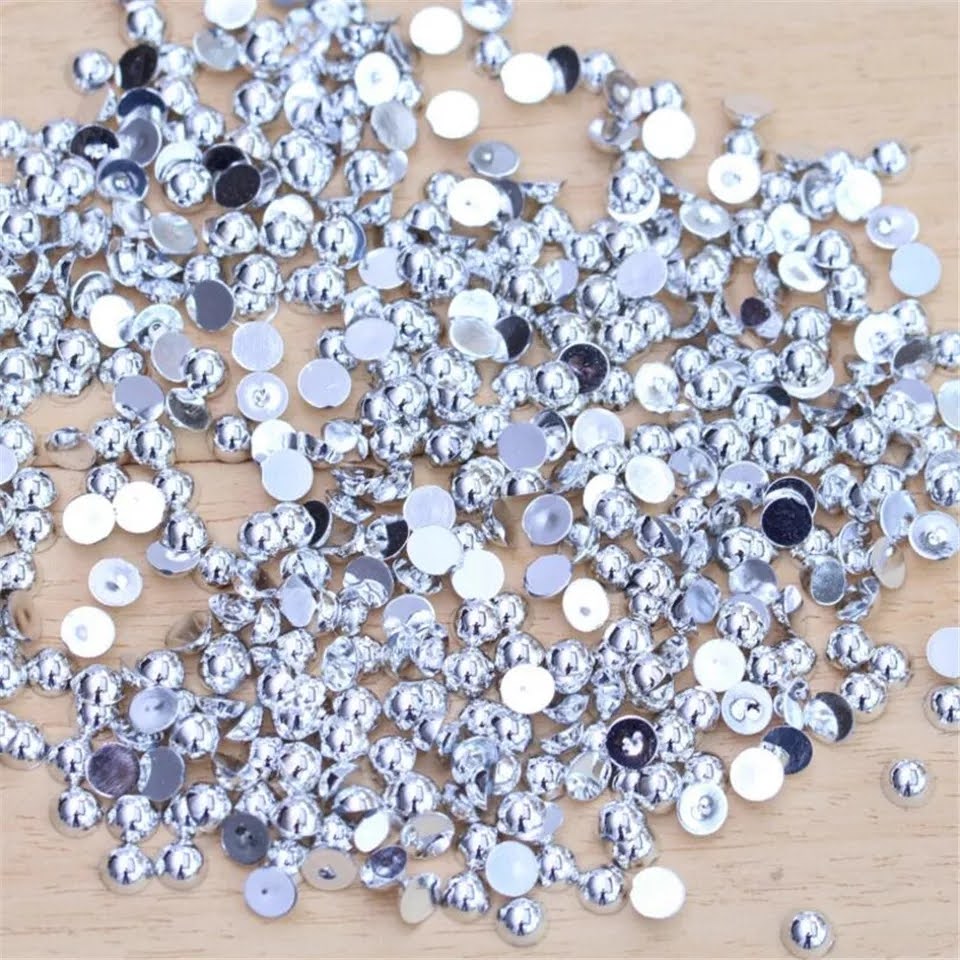 Silver Flatback Pearls Rhinestones & Flatbacks