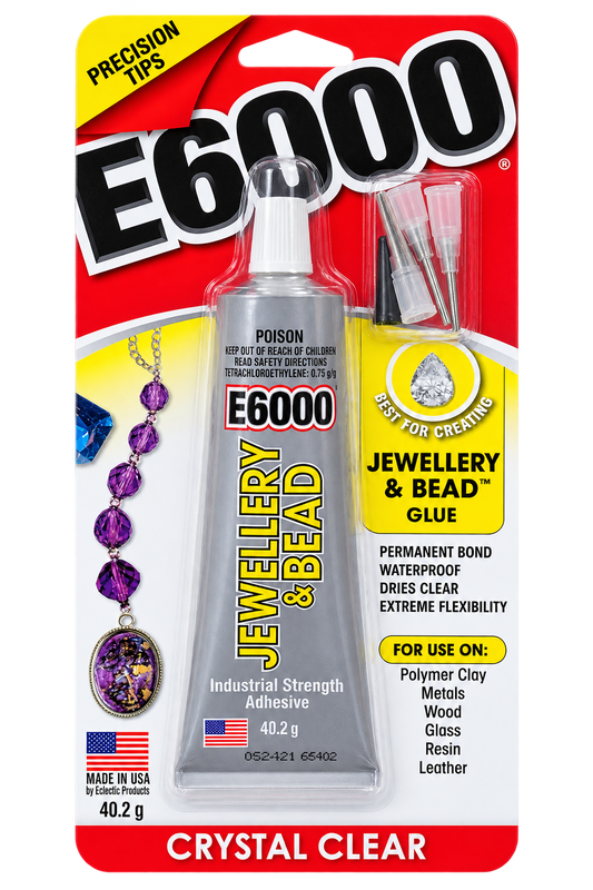 E6000 Jewellery & Bead Glue - Medium 40.2g + Precision Tips Rhinestones & Flatbacks