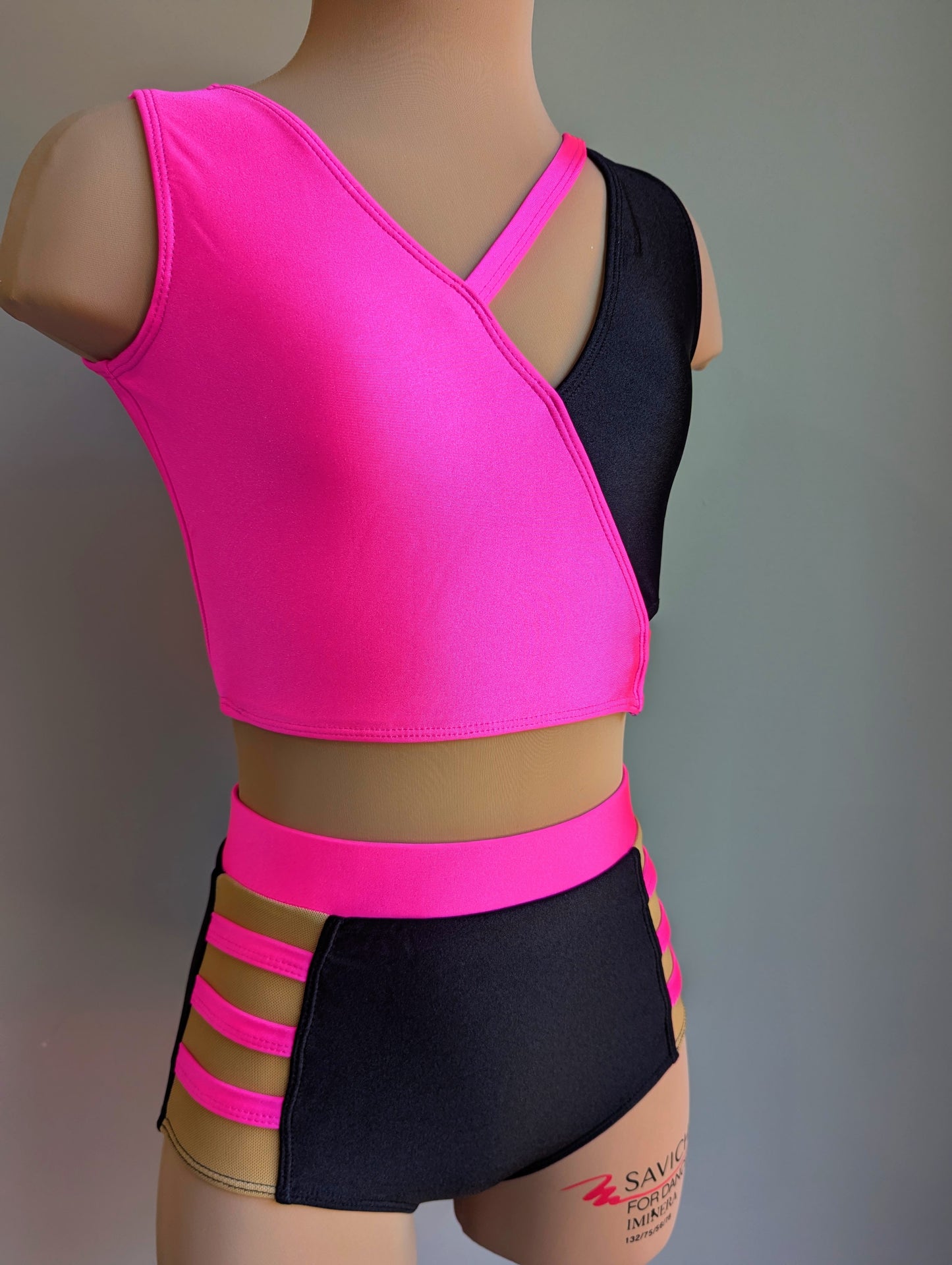 Charlotte Crop - Black & Pink