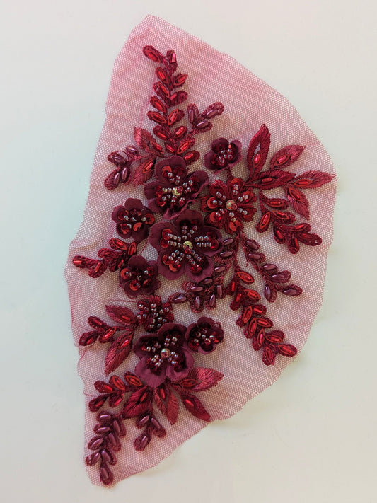 Poppy Beaded Lace Appliqué 