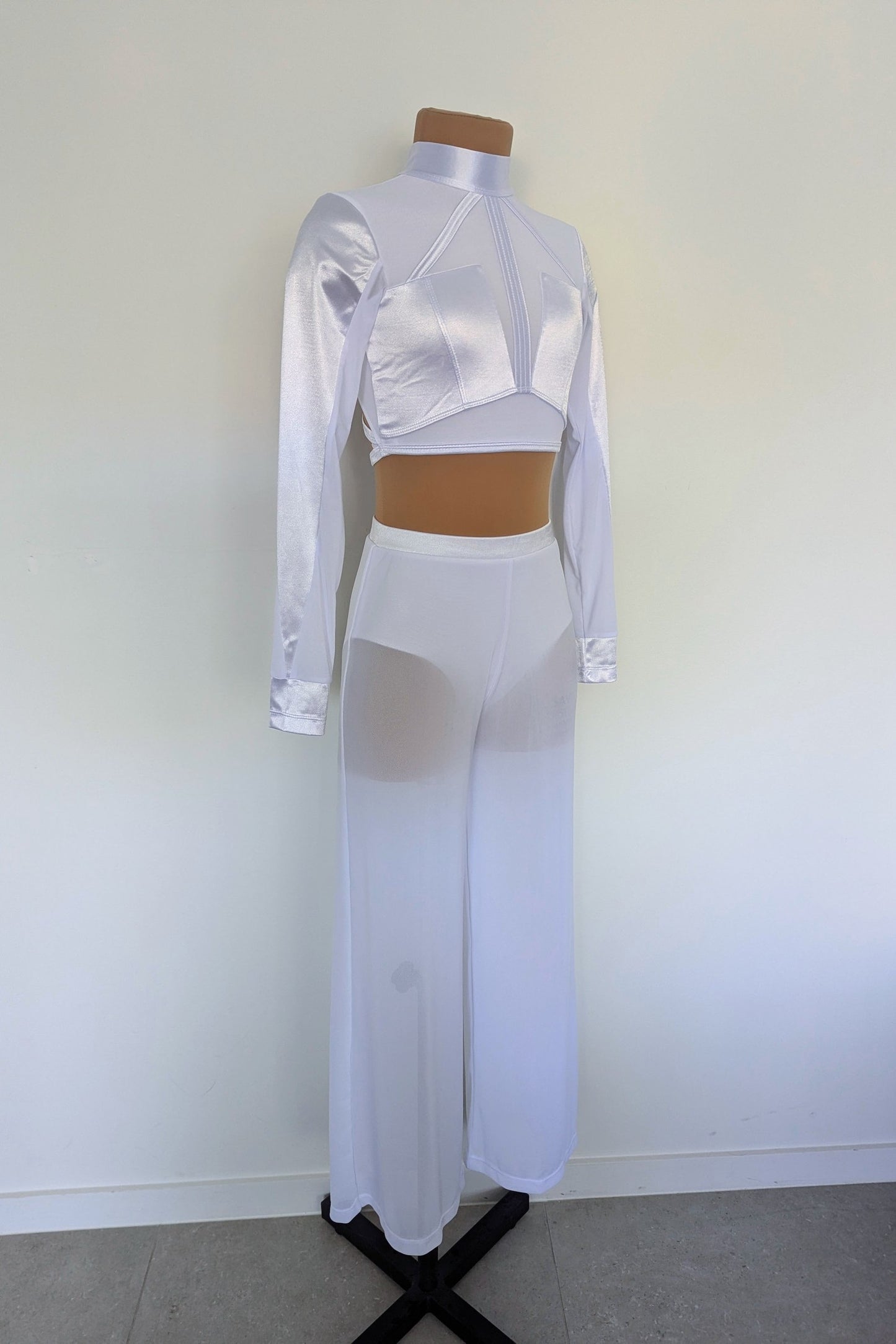 Serenity Set - White Satin & Mesh 