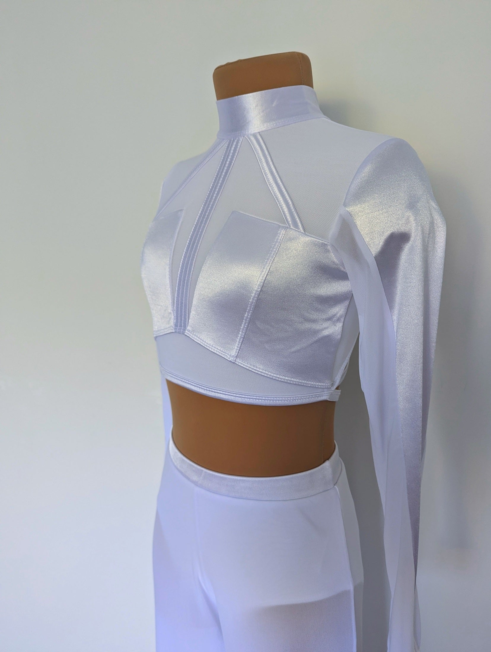 Serenity Set - White Satin & Mesh 