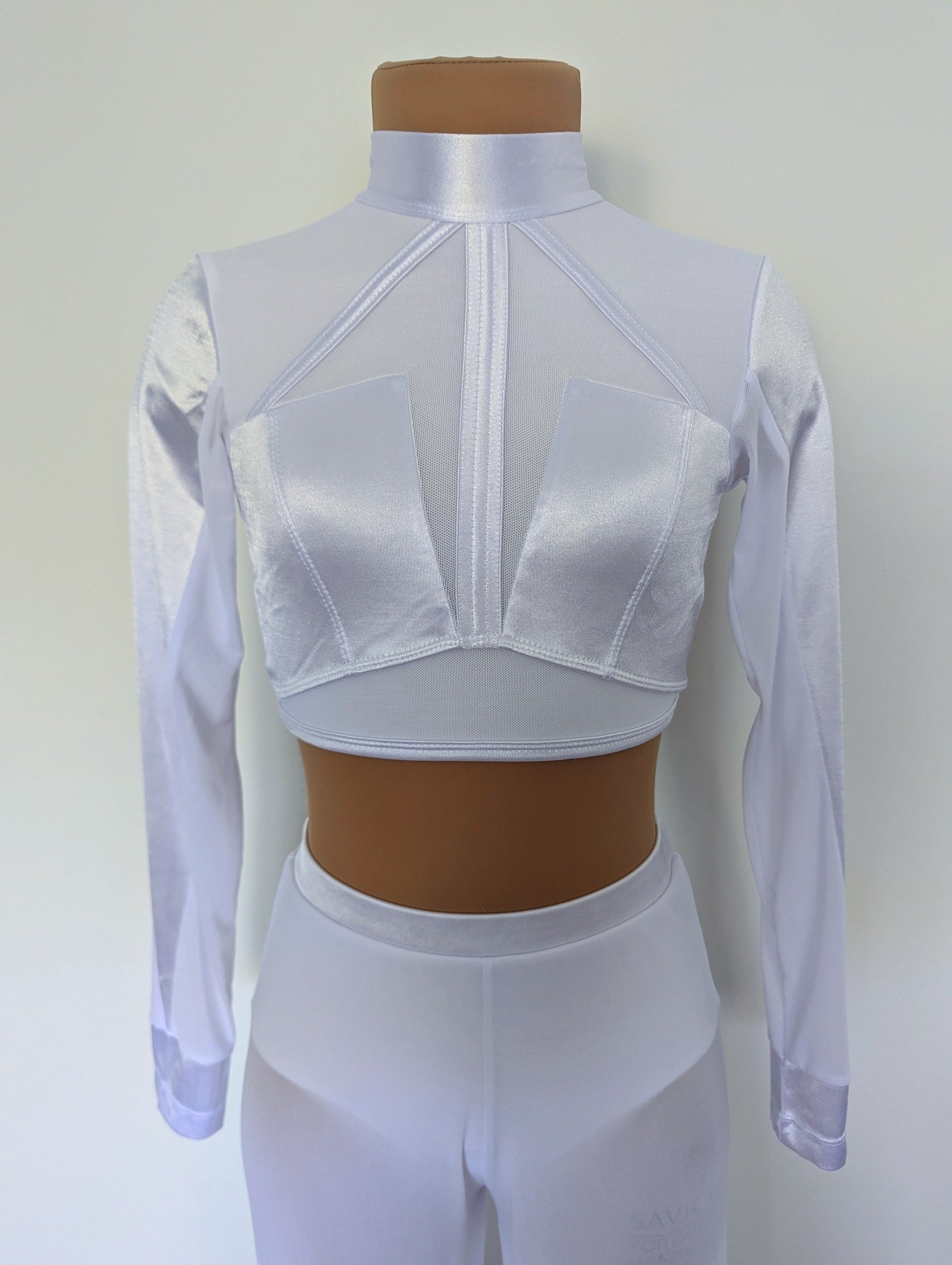 Serenity Set - White Satin & Mesh 