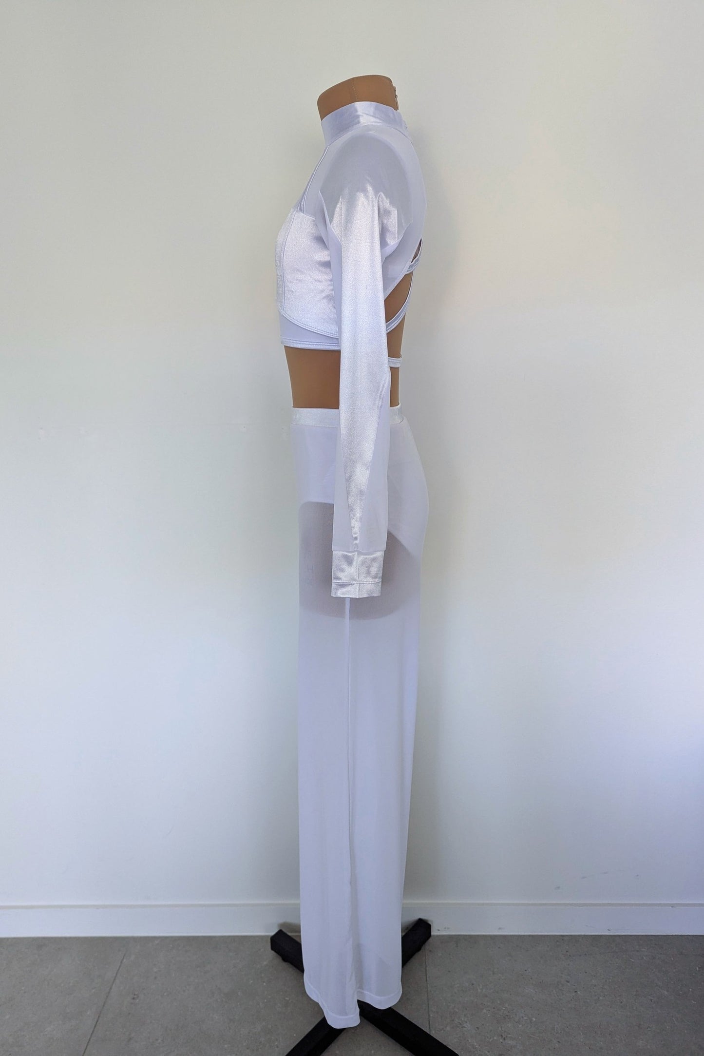 Serenity Set - White Satin & Mesh 