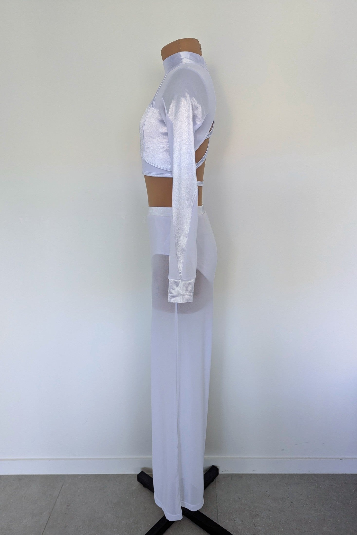 Serenity Set - White Satin & Mesh 