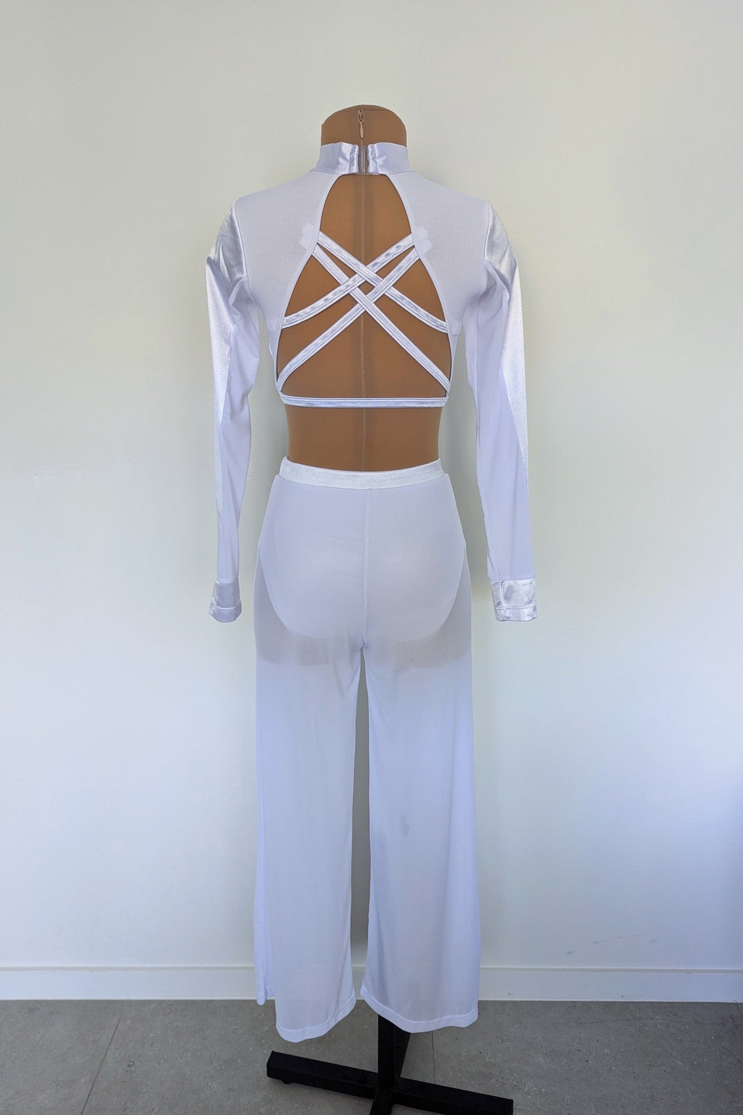 Serenity Set - White Satin & Mesh 