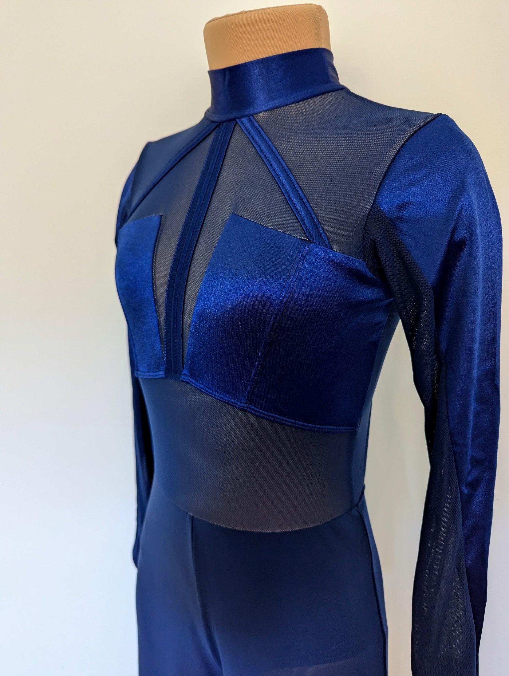 Serenity One-Piece - Navy Satin & Mesh 