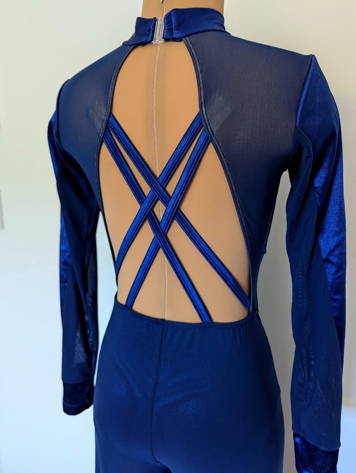 Serenity One-Piece - Navy Satin & Mesh 