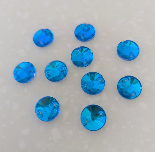 Electric Blue Delite Rivoli - Glass Rhinestones & Flatbacks