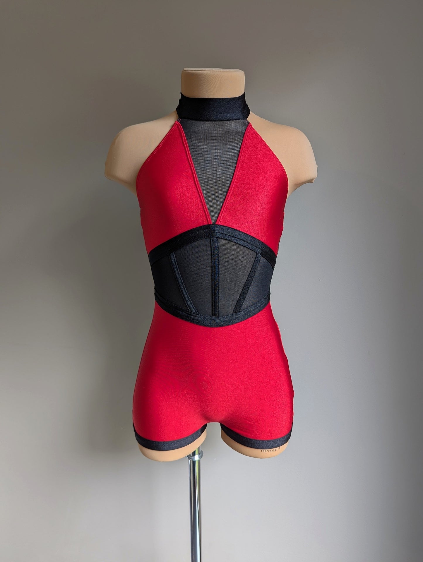 Crossfire Unitard - Black and Red 