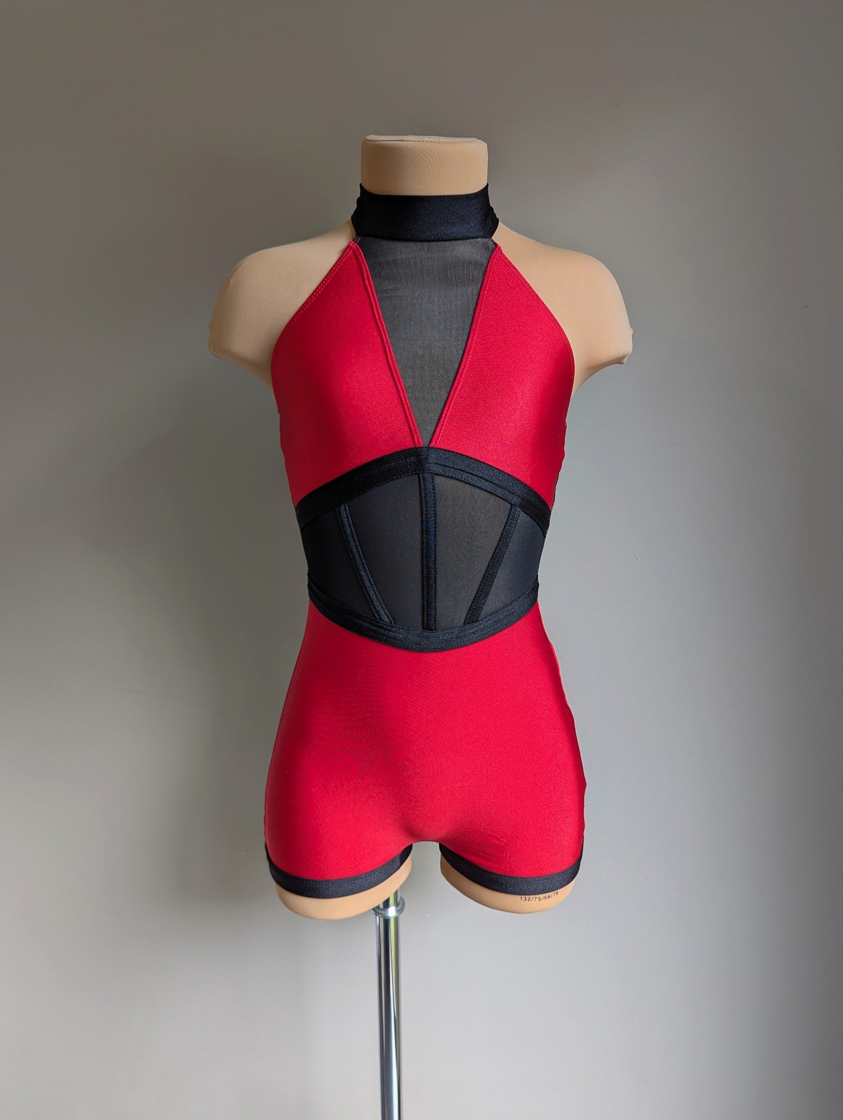 Crossfire Unitard - Black and Red 