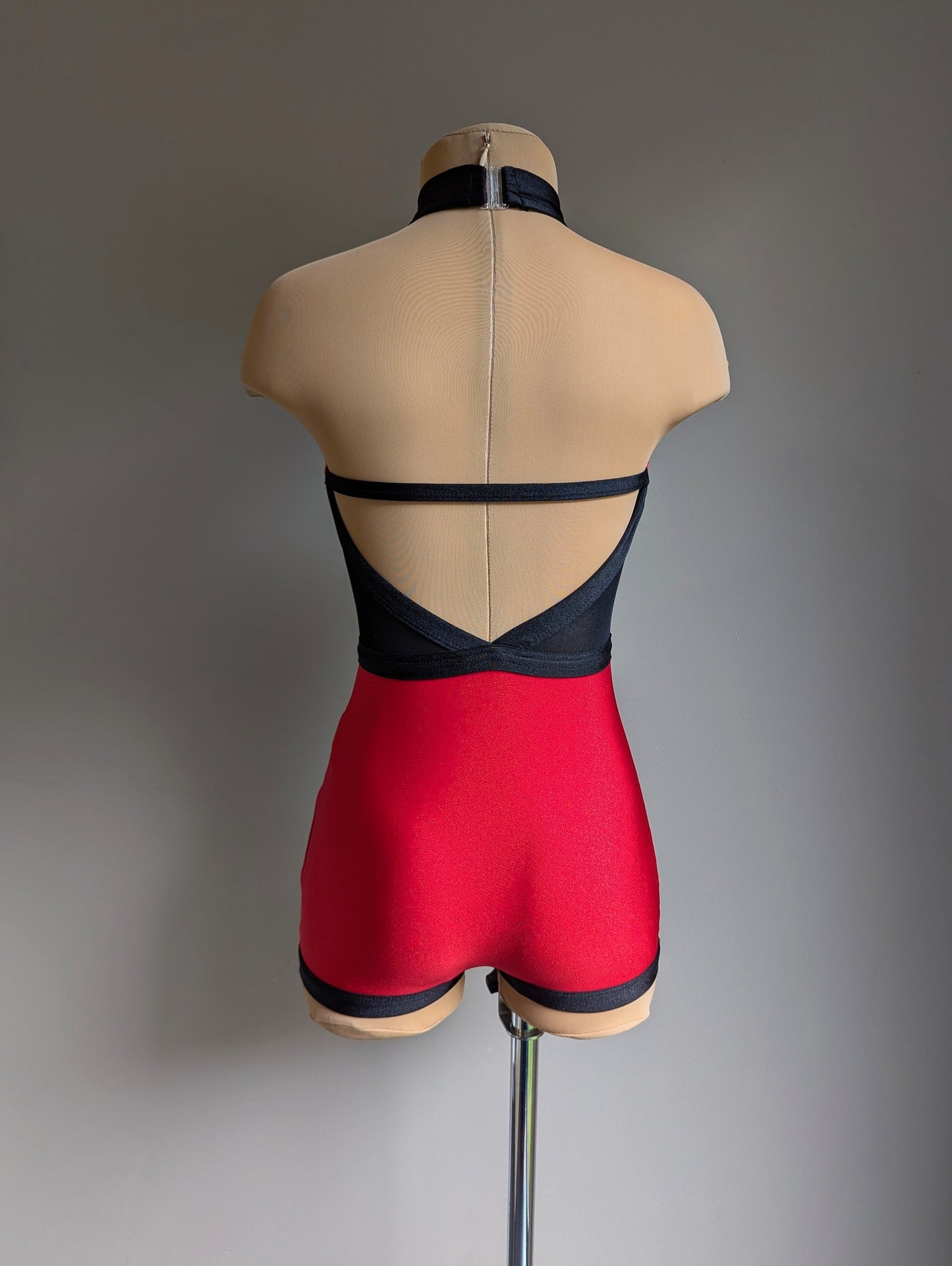 Crossfire Unitard - Black and Red 