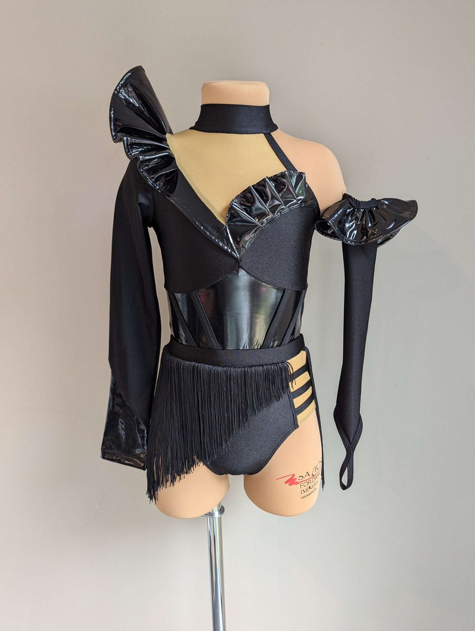 Double Trouble Frill Factor Set - Black Lycra & PVC 
