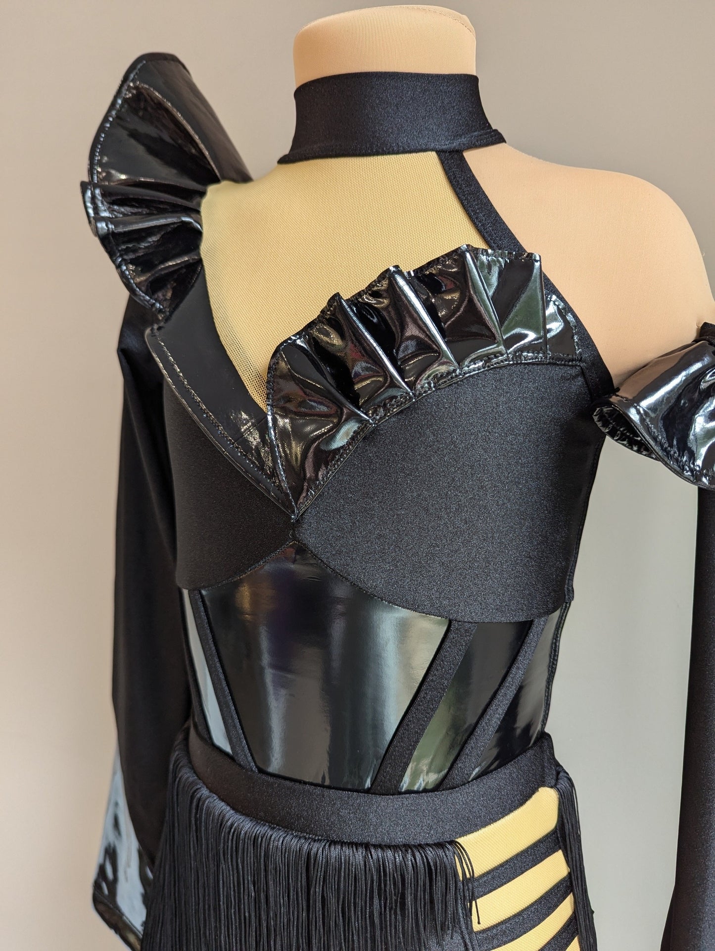 Double Trouble Frill Factor Set - Black Lycra & PVC 