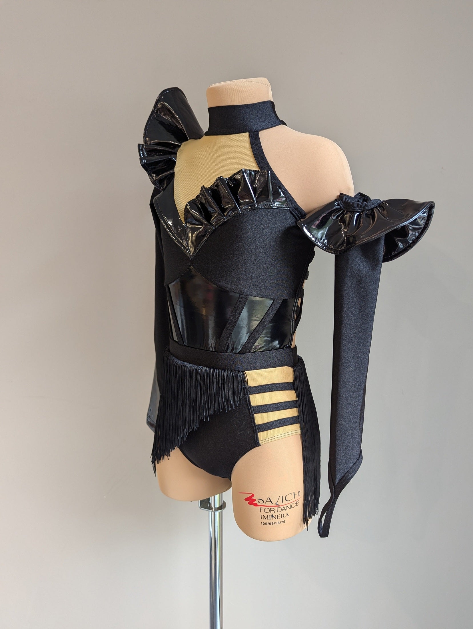 Double Trouble Frill Factor Set - Black Lycra & PVC 
