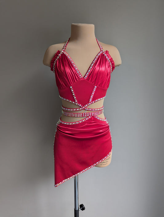 Red Satin Feels Like Poetry Set - Barely There Dazzling by DMDC 