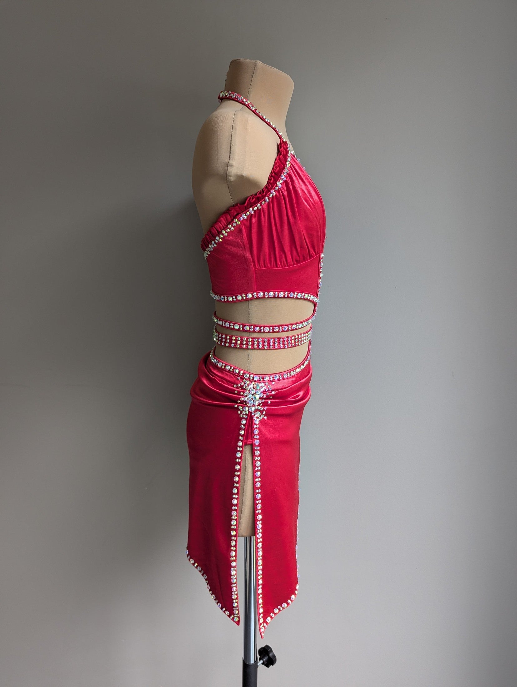 Red Satin Feels Like Poetry Set - Barely There Dazzling by DMDC 