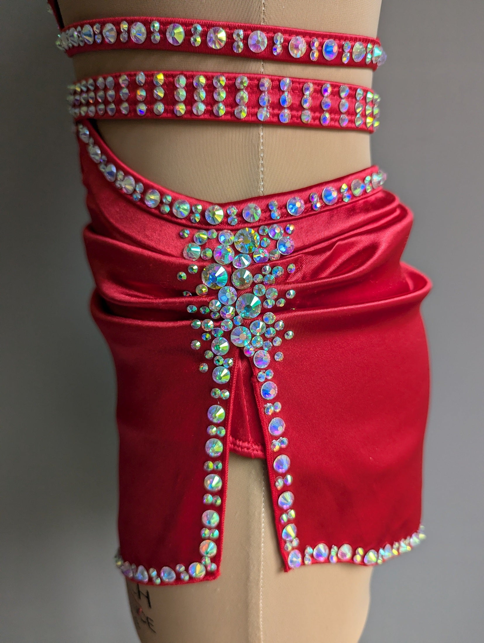 Red Satin Feels Like Poetry Set - Barely There Dazzling by DMDC 