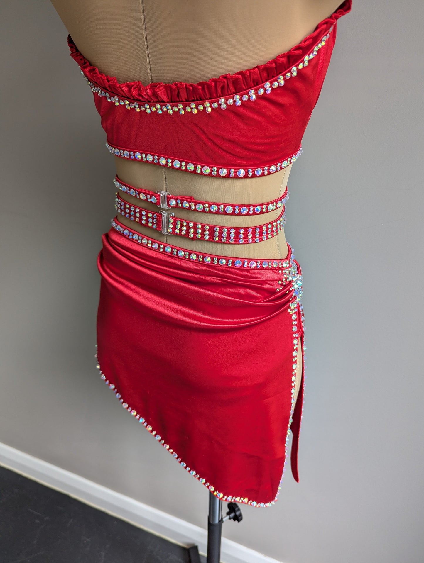 Red Satin Feels Like Poetry Set - Barely There Dazzling by DMDC 