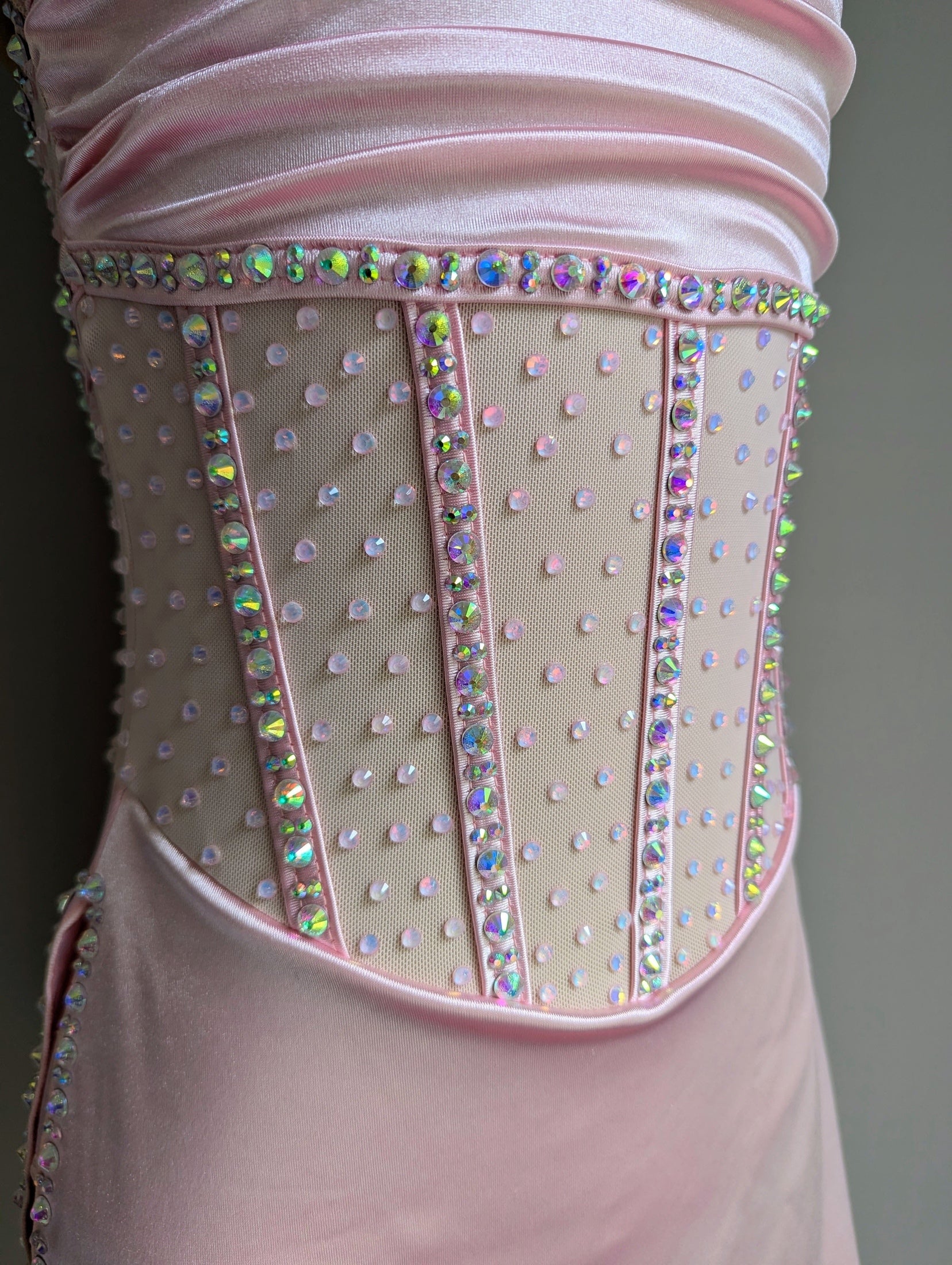 Pastel Pink Satin Angelina - Barely There Dazzling by DMDC 