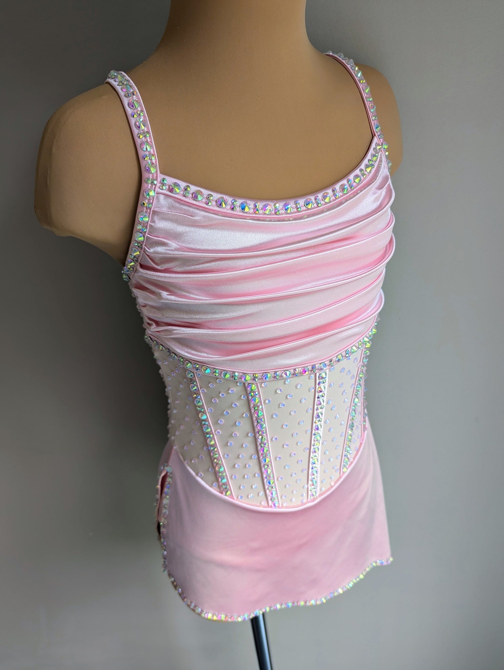 Pastel Pink Satin Angelina - Barely There Dazzling by DMDC 