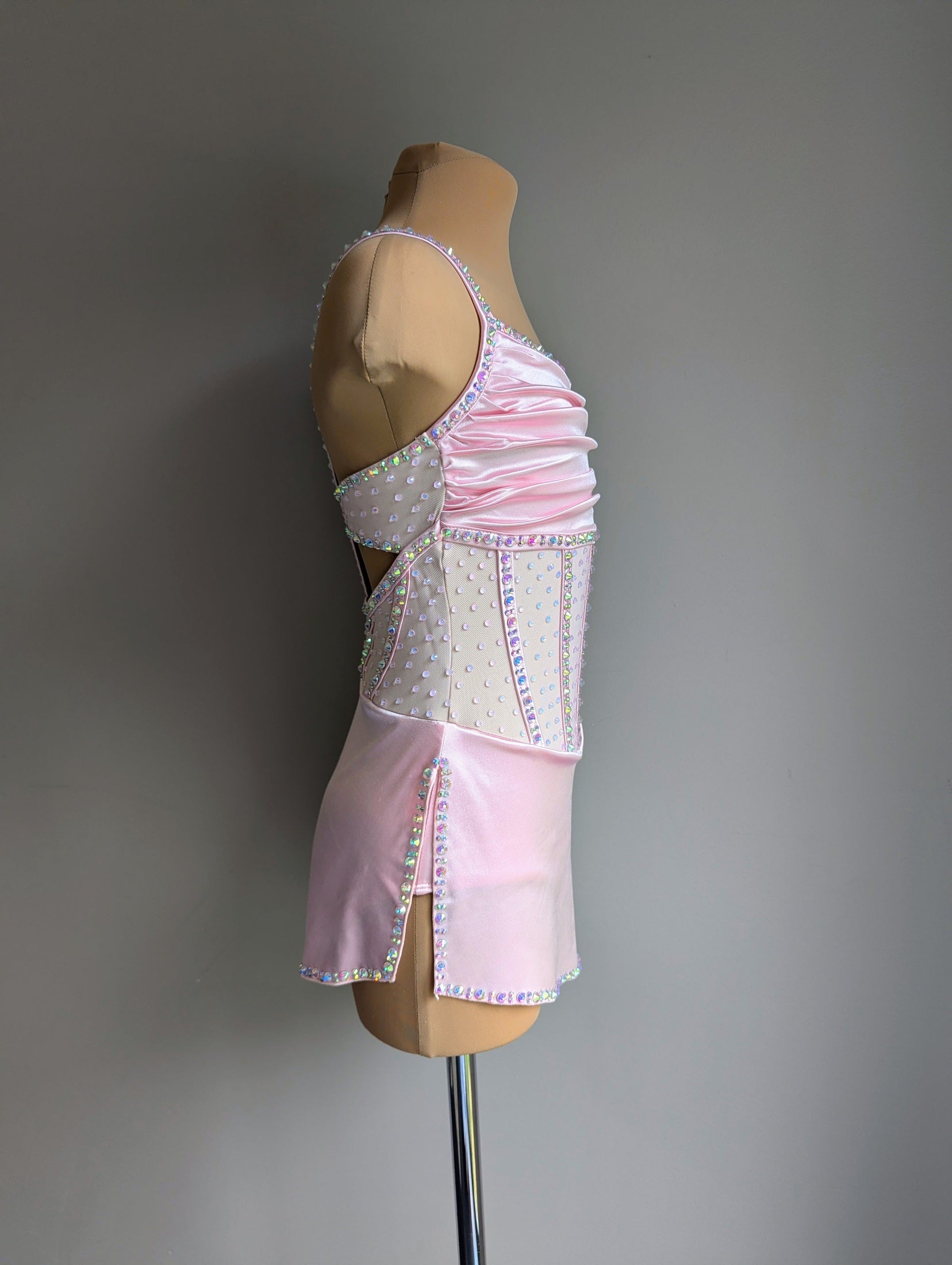 Pastel Pink Satin Angelina - Barely There Dazzling by DMDC 