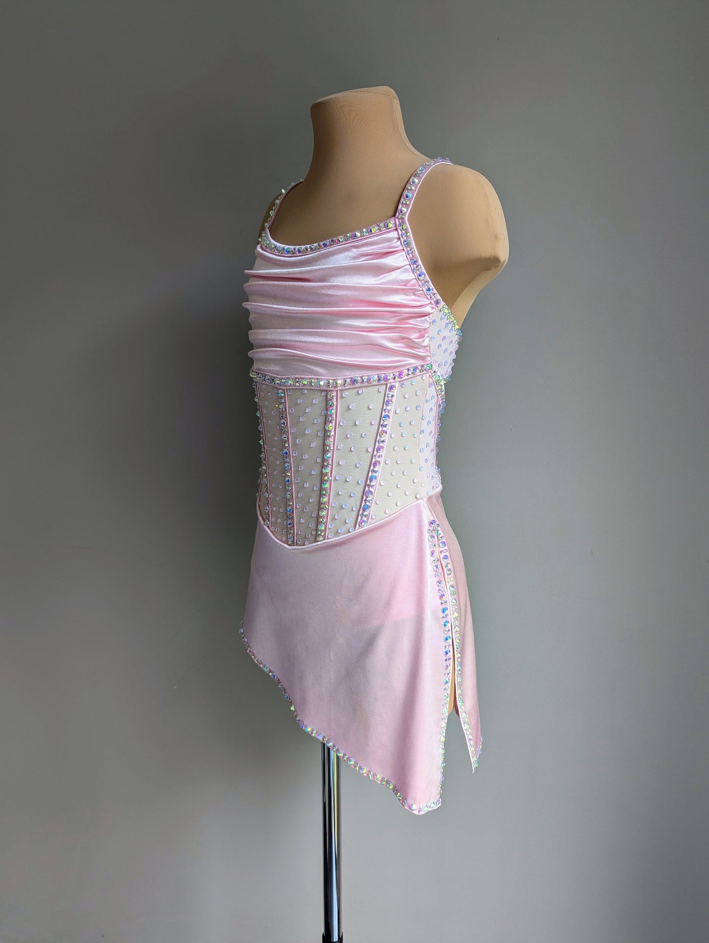 Pastel Pink Satin Angelina - Barely There Dazzling by DMDC 