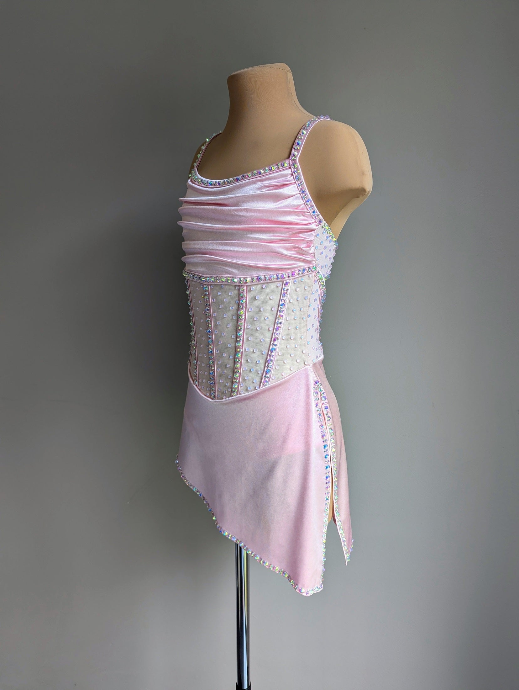 Pastel Pink Satin Angelina - Barely There Dazzling by DMDC 