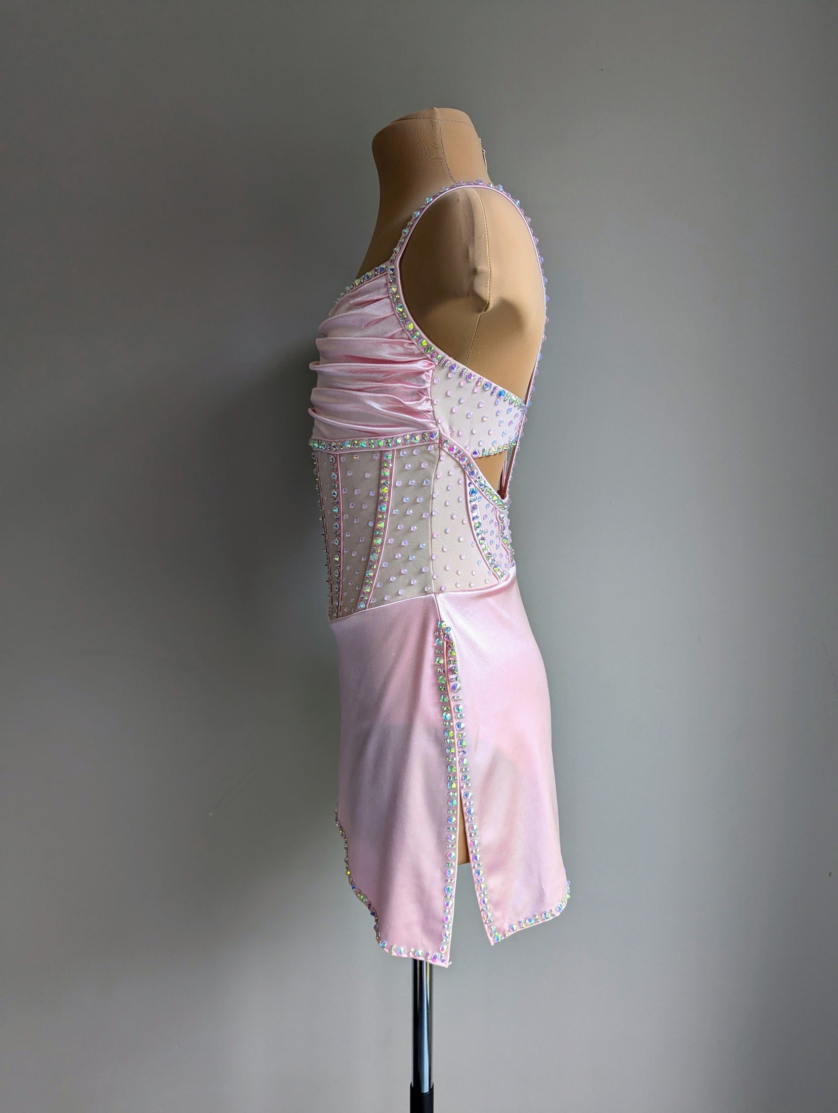 Pastel Pink Satin Angelina - Barely There Dazzling by DMDC 