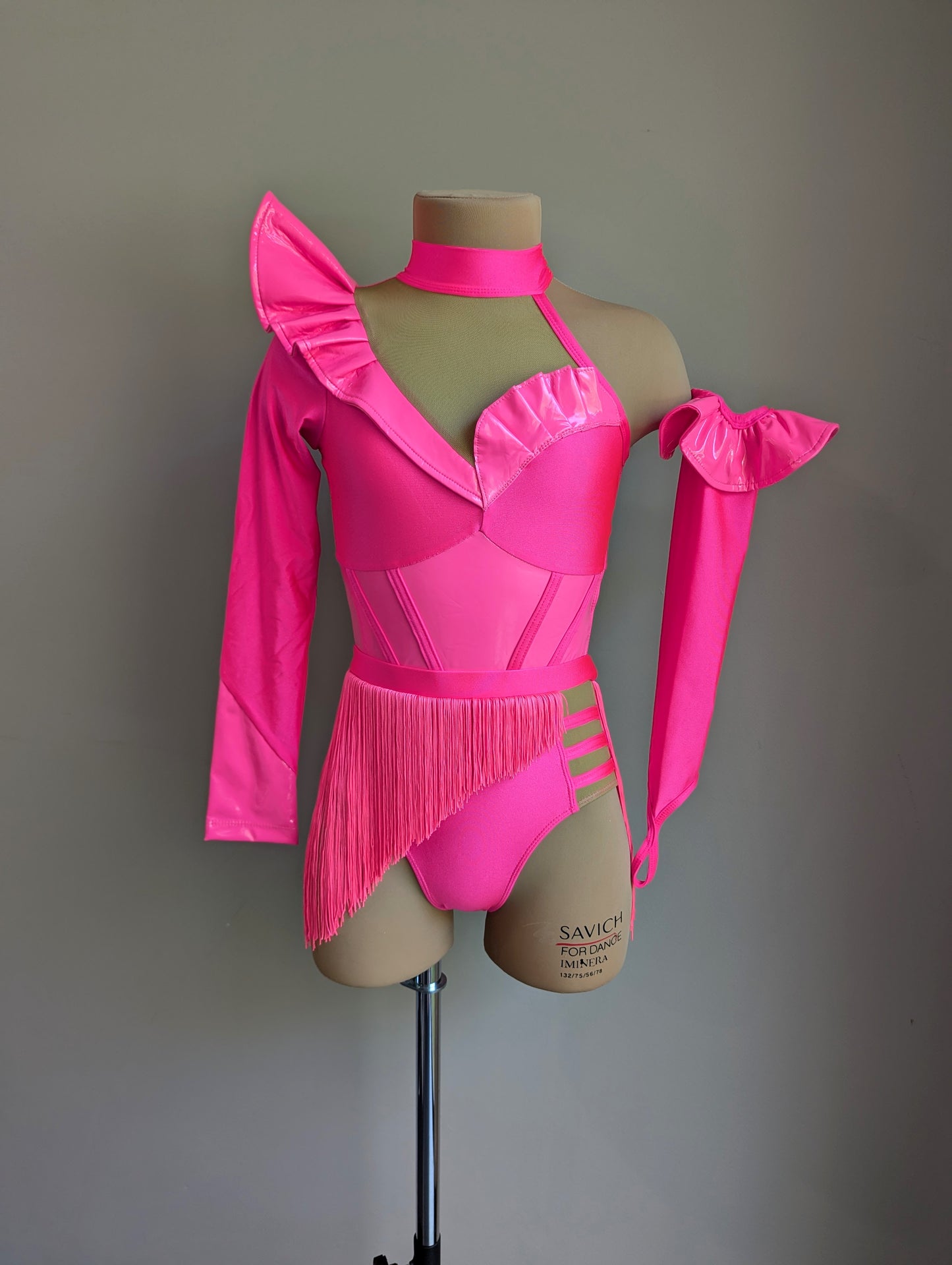 Double Trouble Frill Factor Set - Neon Pink Lycra & PVC 