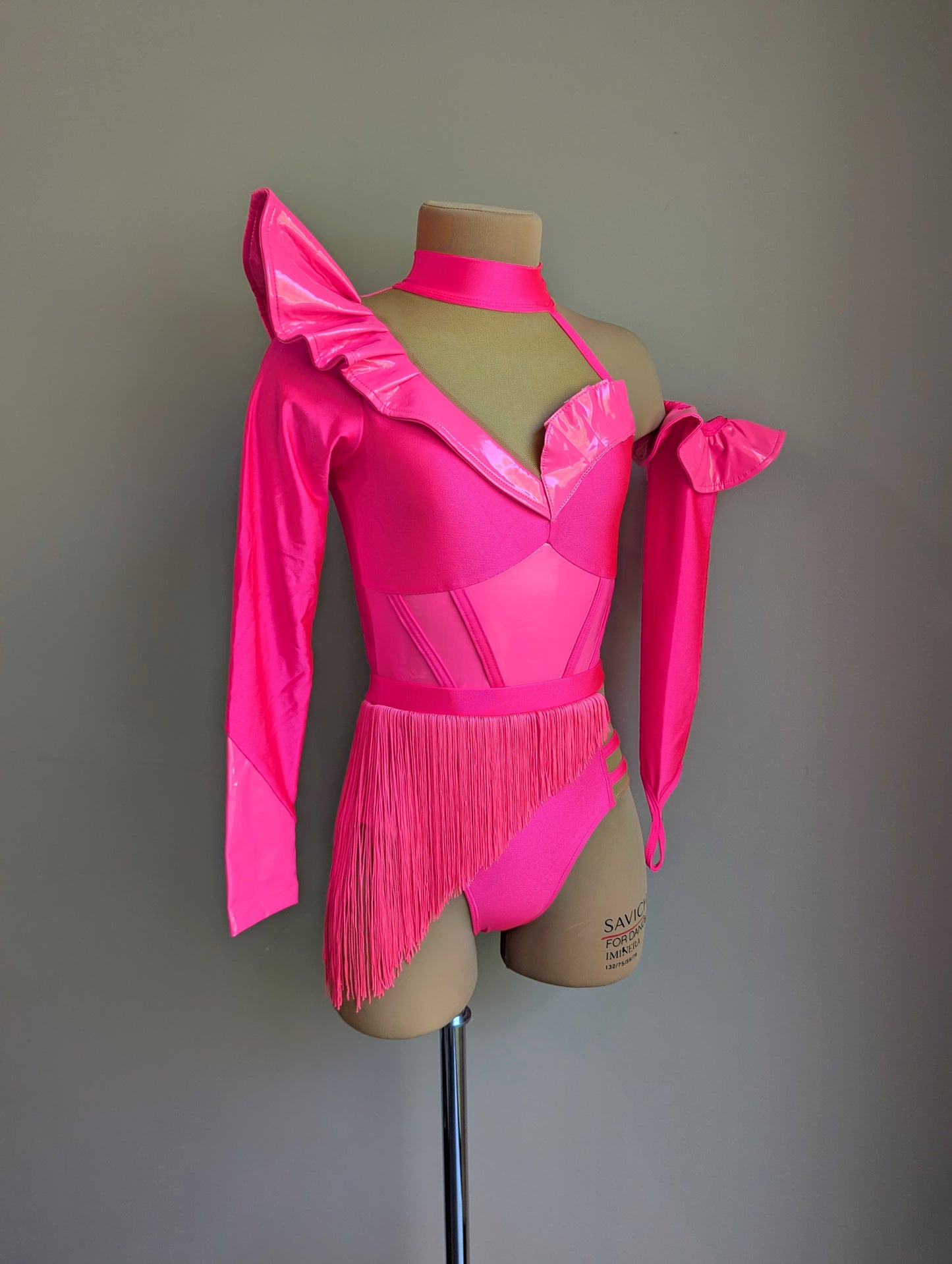 Double Trouble Frill Factor Set - Neon Pink Lycra & PVC 
