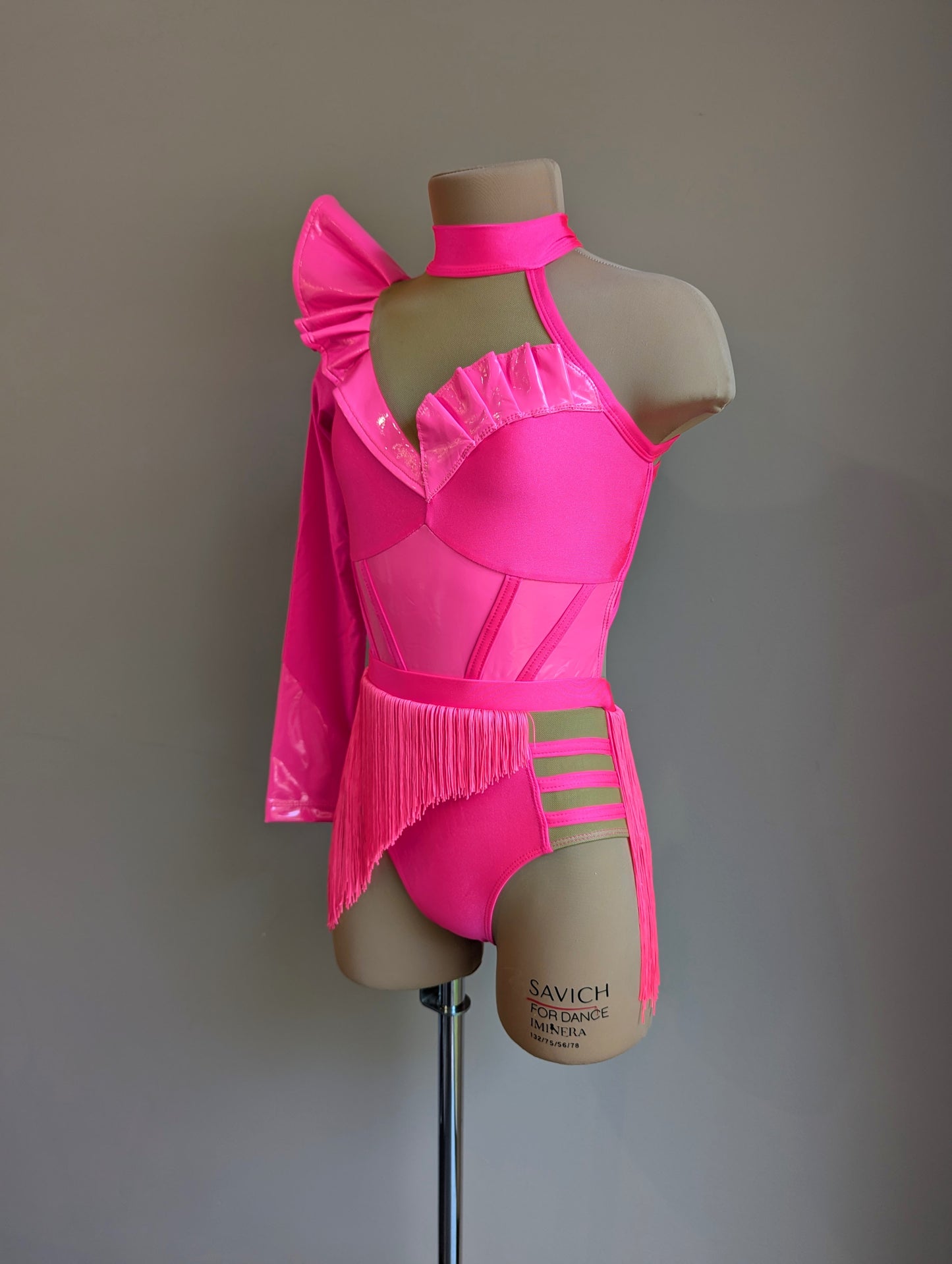 Double Trouble Frill Factor Set - Neon Pink Lycra & PVC 