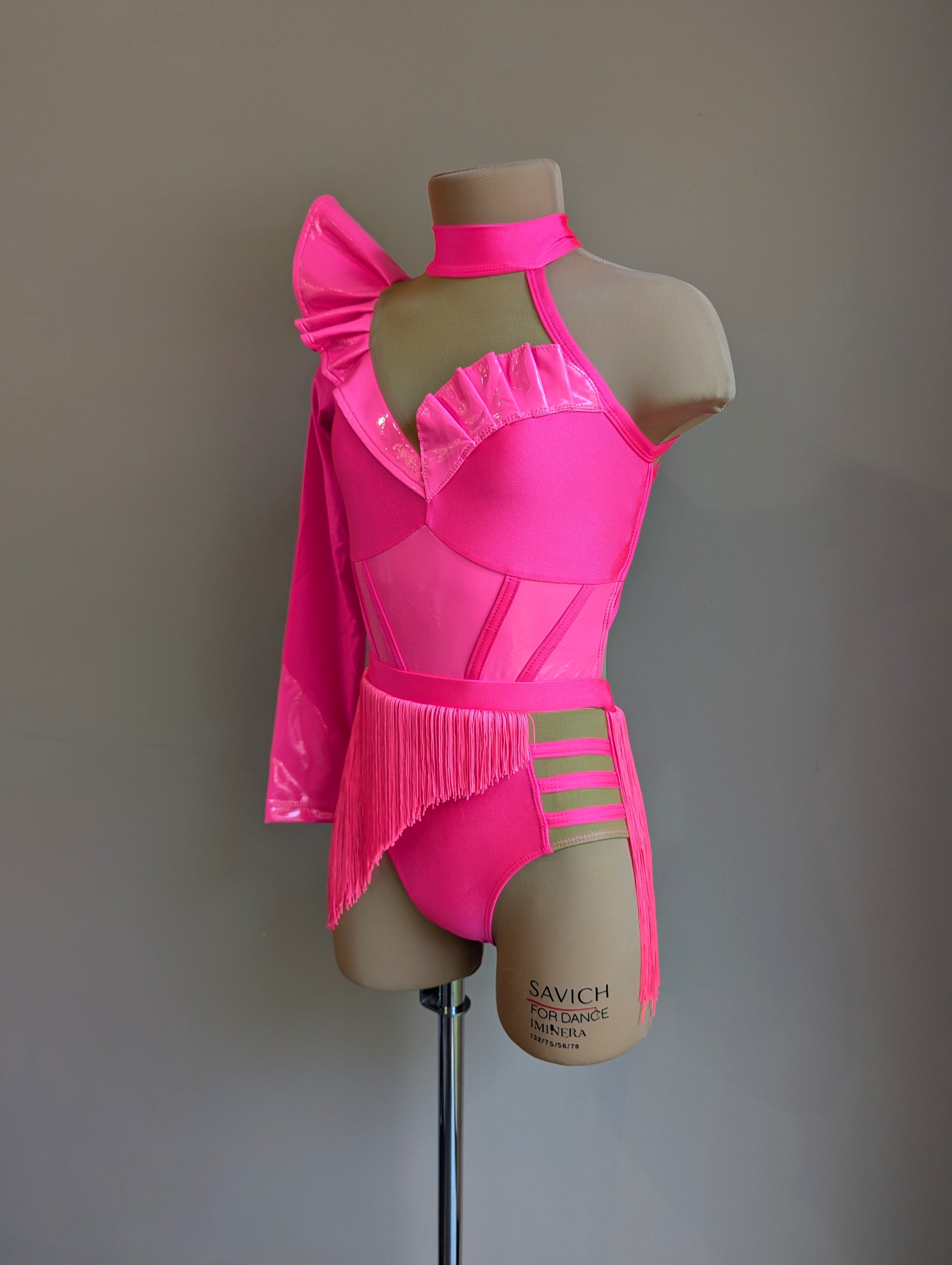 Double Trouble Frill Factor Set - Neon Pink Lycra & PVC 