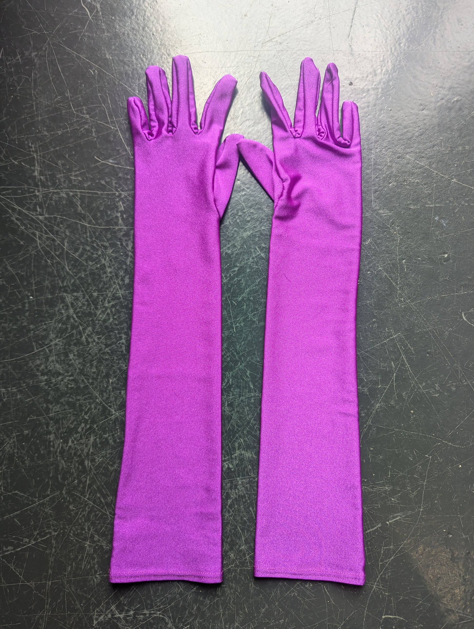 Adult Small Long Full Gloves - Purple Lycra Matches Curtain Call 