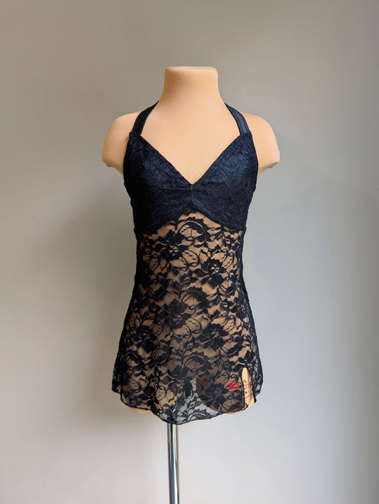 Silhouette Slip Dress - Black Lace Briefs Not Included 