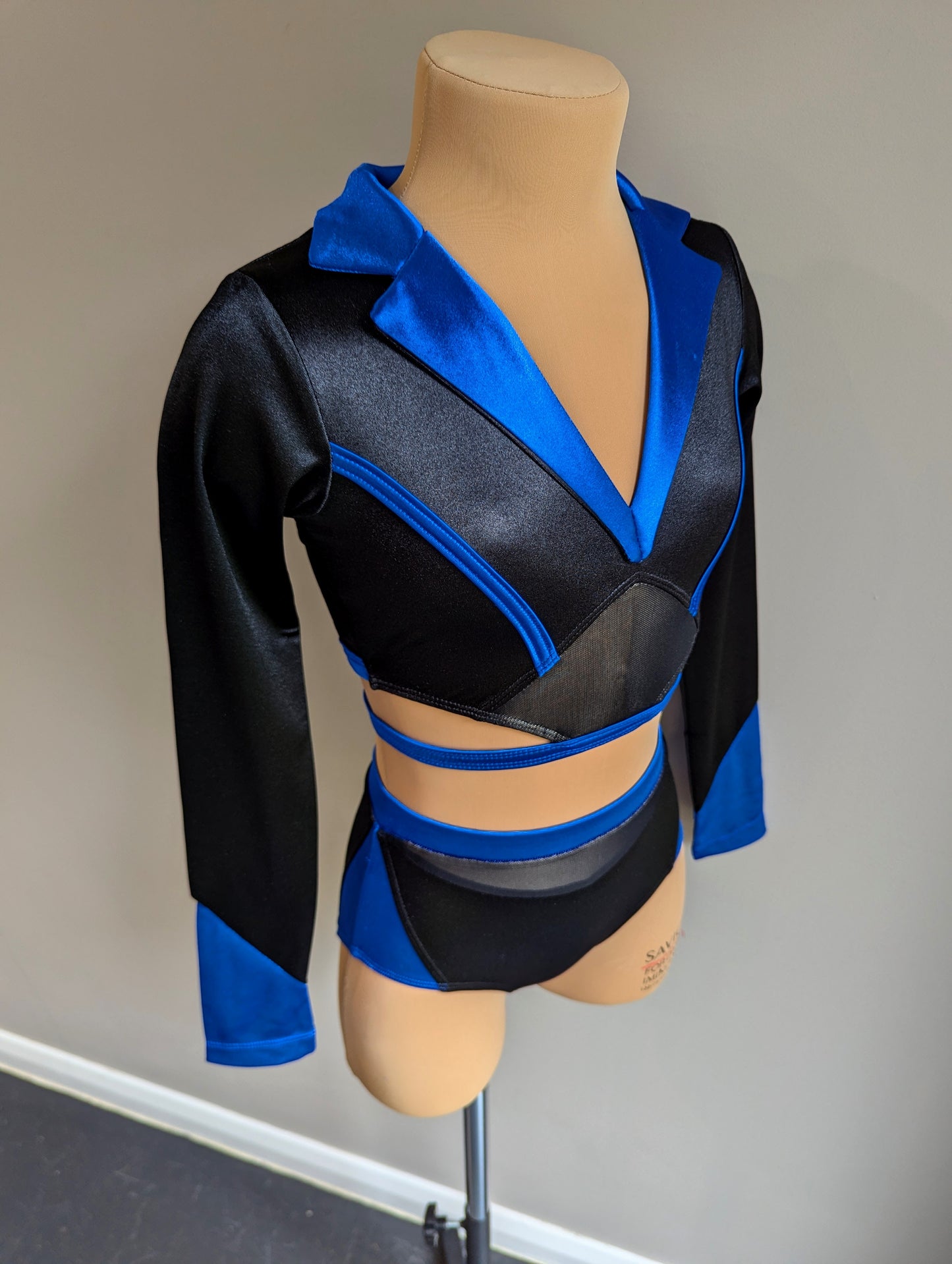 Gangsta Set - Black & Royal Blue Satin 