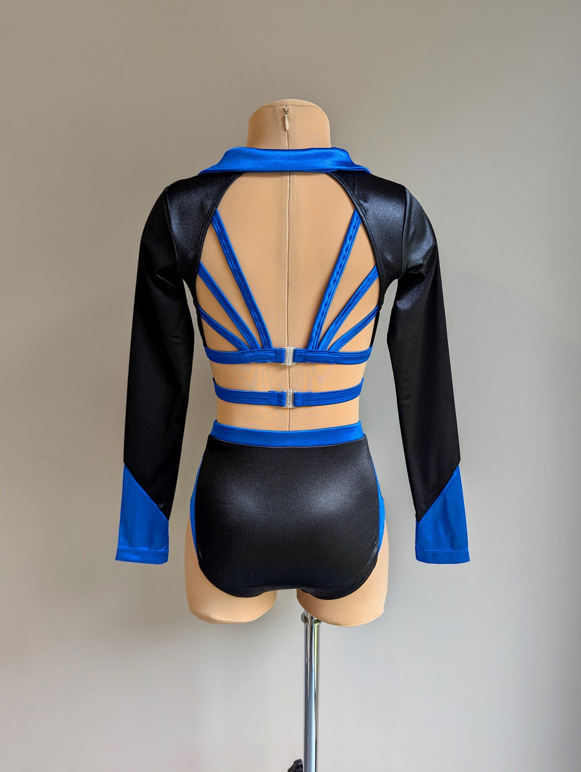 Gangsta Set - Black & Royal Blue Satin 