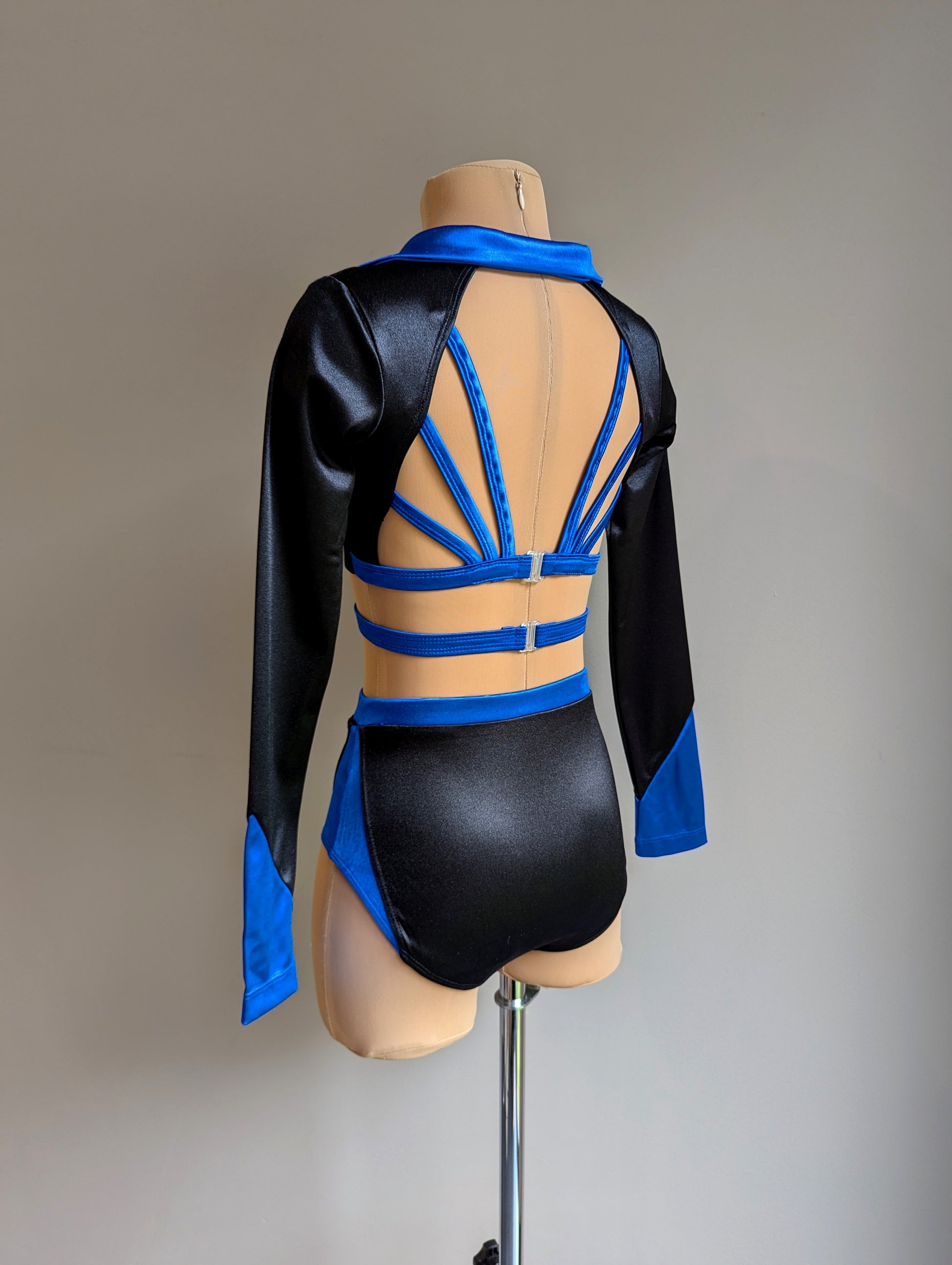 Gangsta Set - Black & Royal Blue Satin 