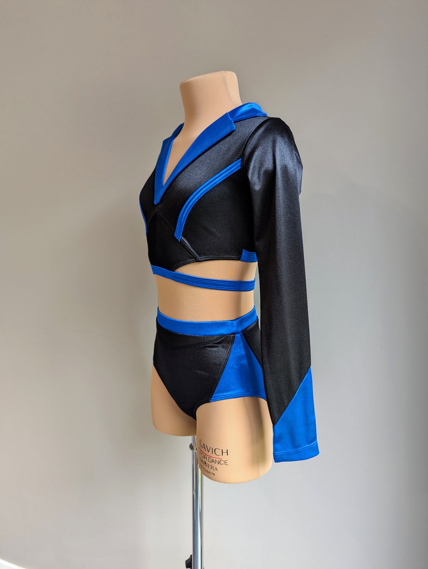 Gangsta Set - Black & Royal Blue Satin 