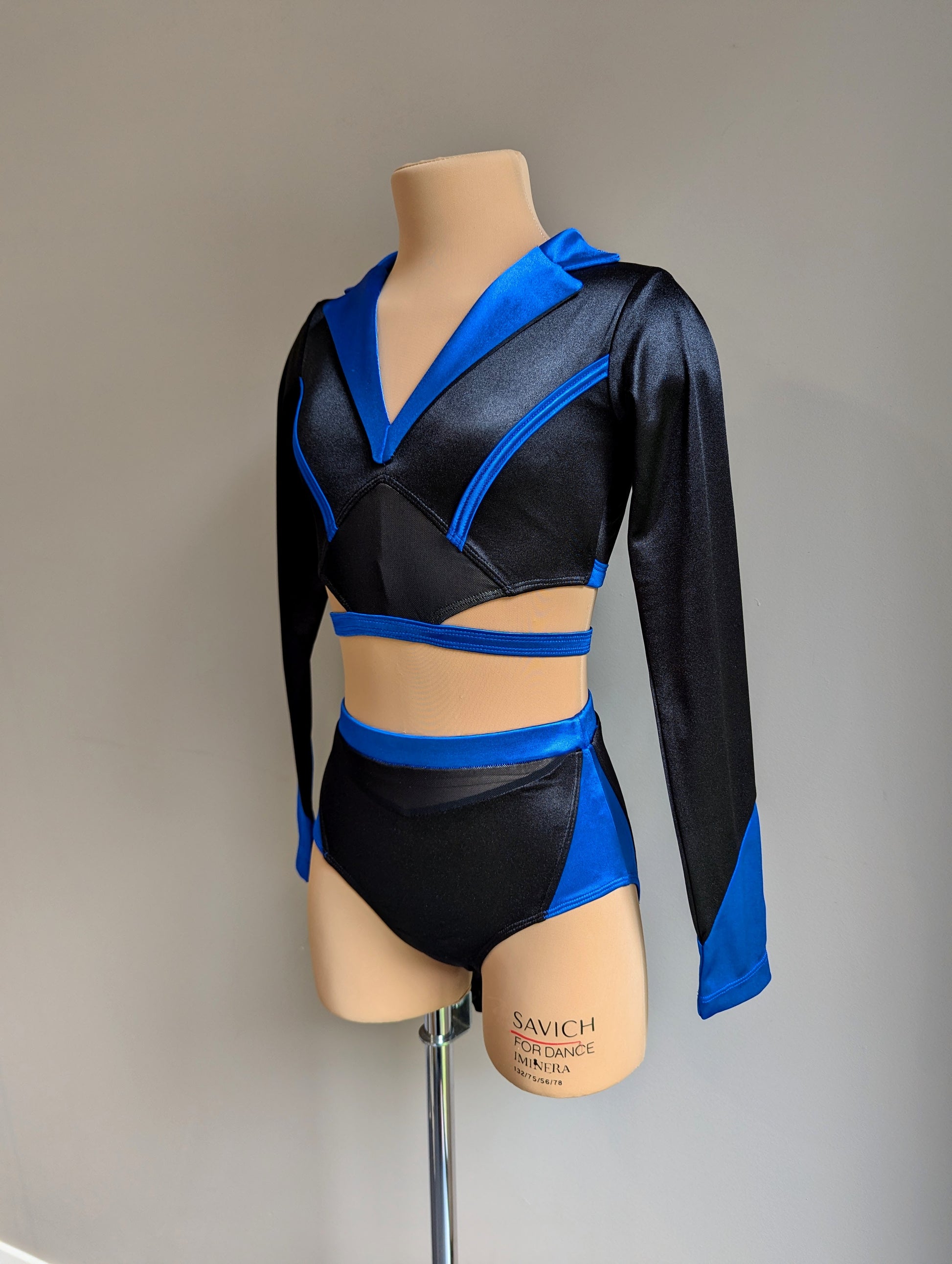 Gangsta Set - Black & Royal Blue Satin 
