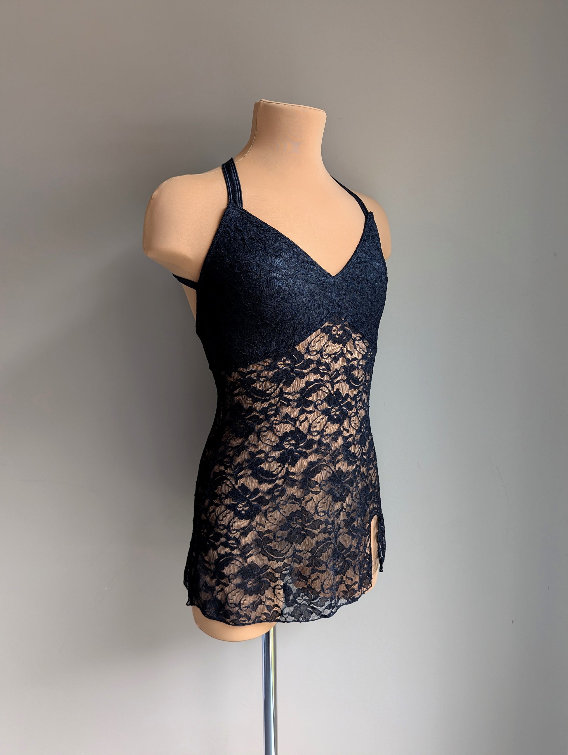Silhouette Slip Dress - Black Lace Briefs Not Included 