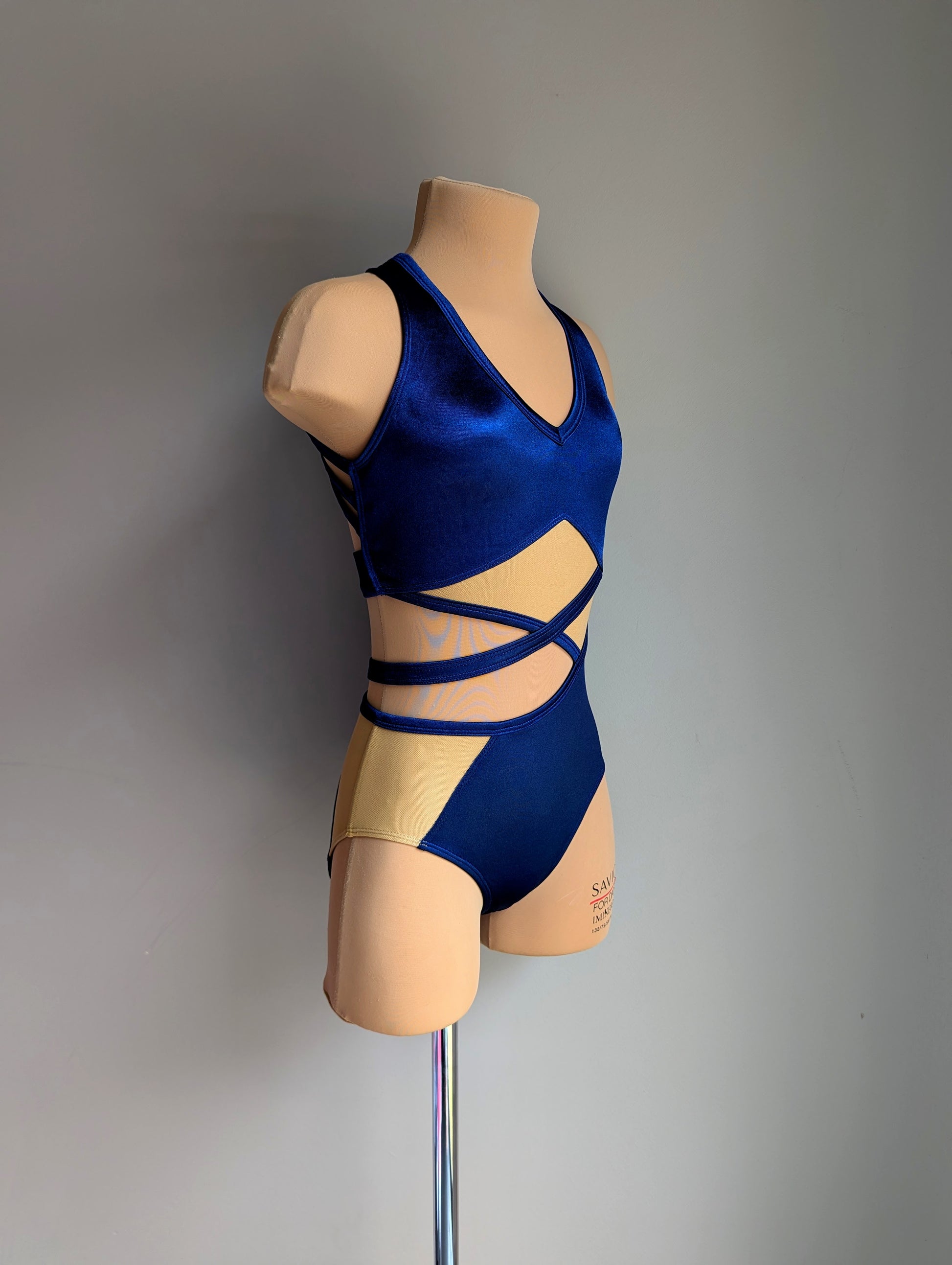 Rebellion Leotard - Dark Navy Satin 