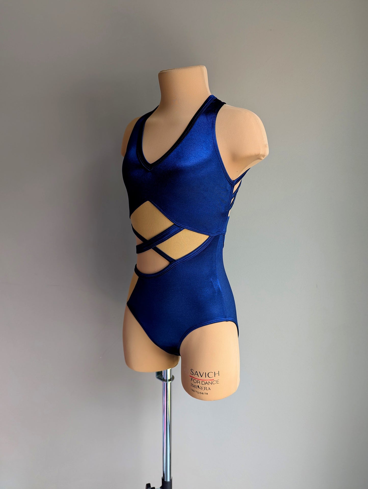 Rebellion Leotard - Dark Navy Satin 