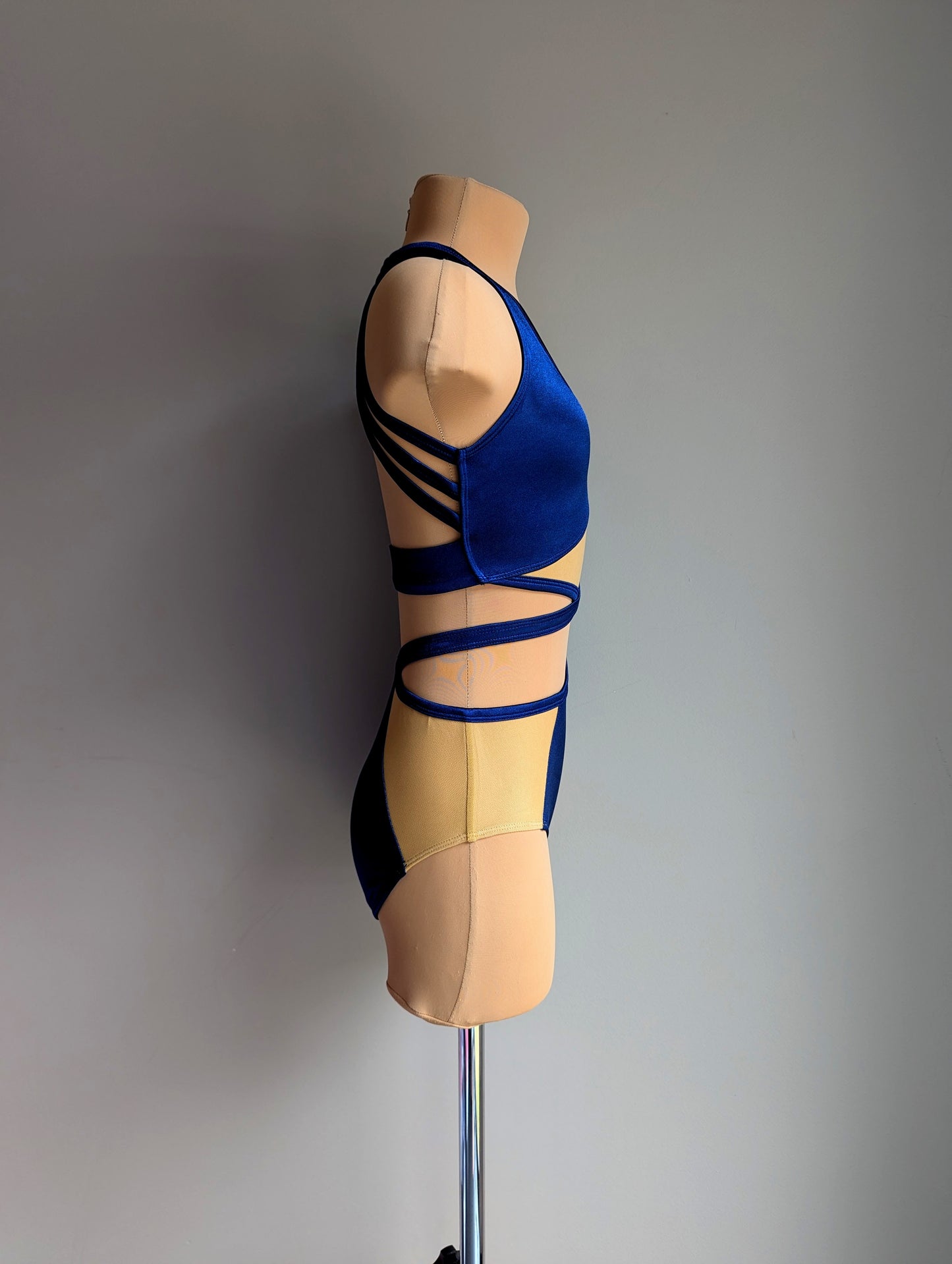 Rebellion Leotard - Dark Navy Satin 