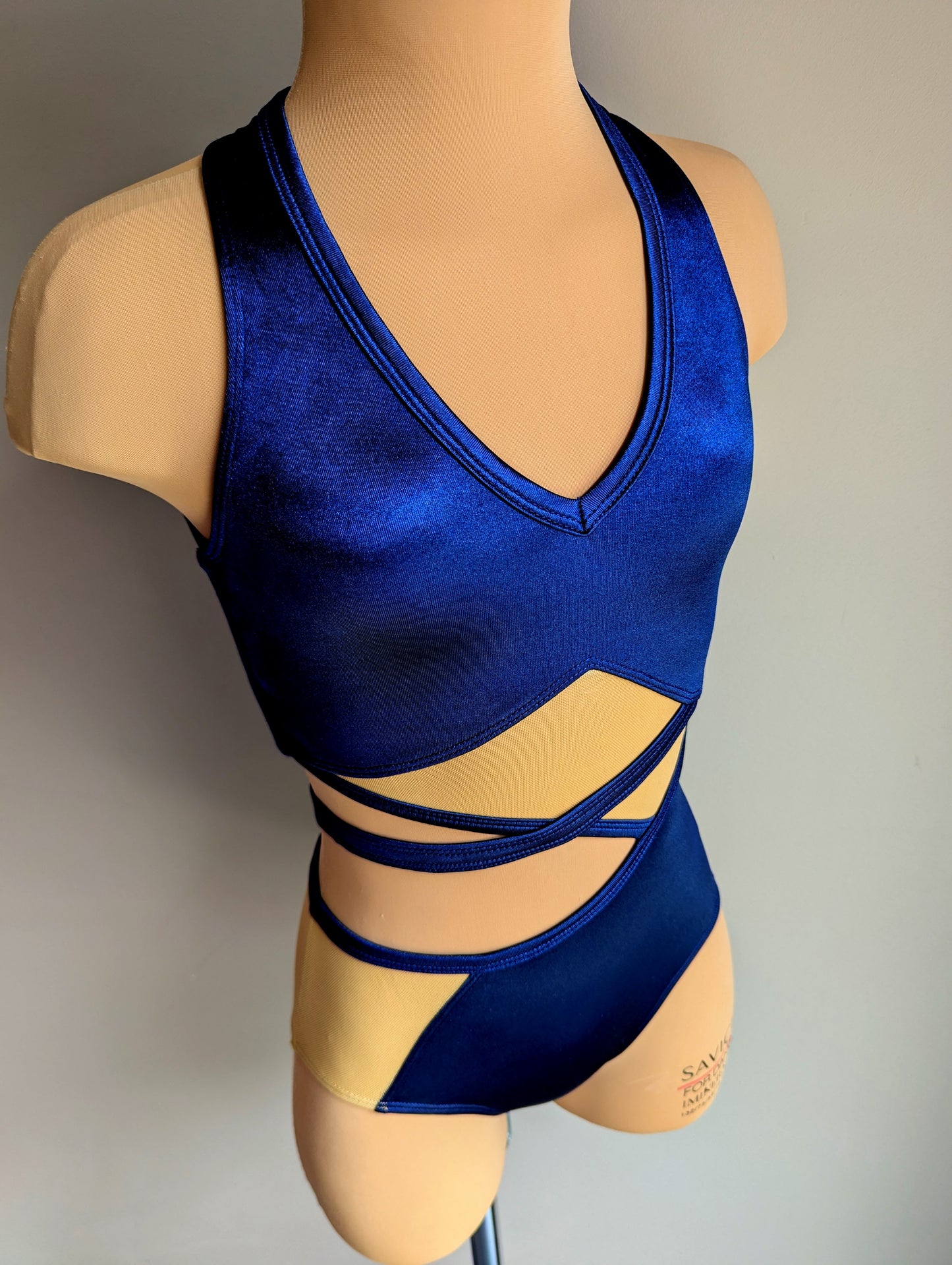 Rebellion Leotard - Dark Navy Satin 