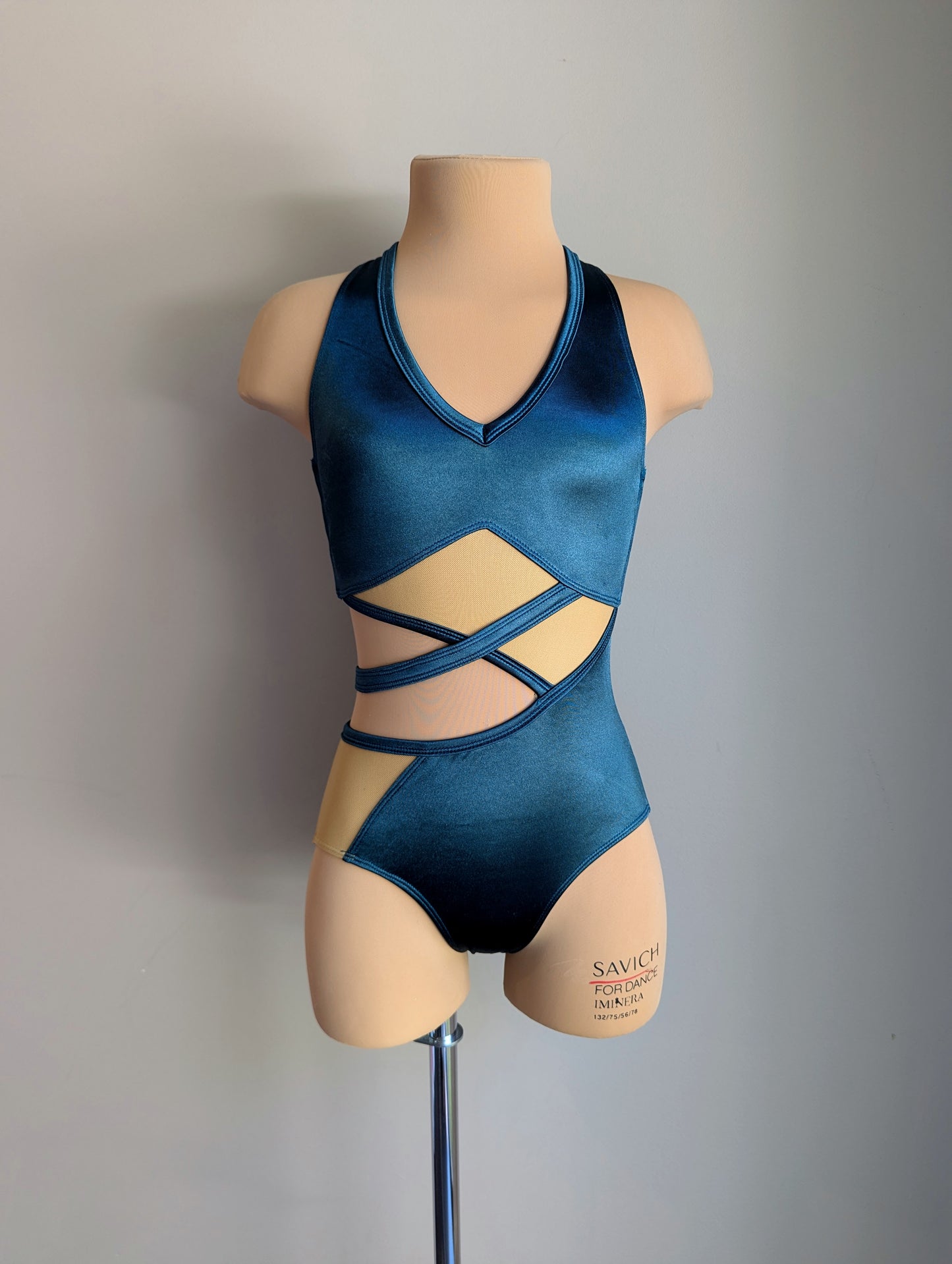 Rebellion Leotard - Dark Cyan Satin 