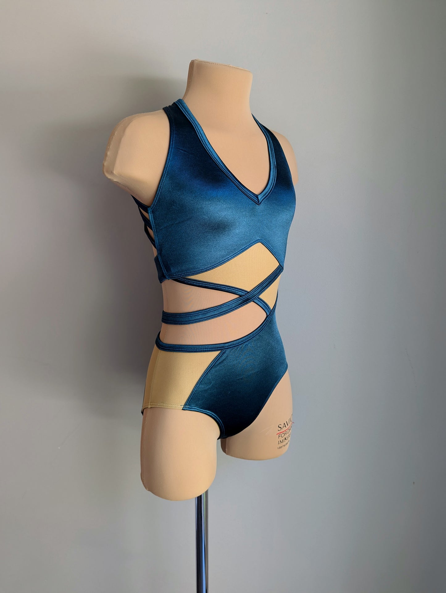 Rebellion Leotard - Dark Cyan Satin 