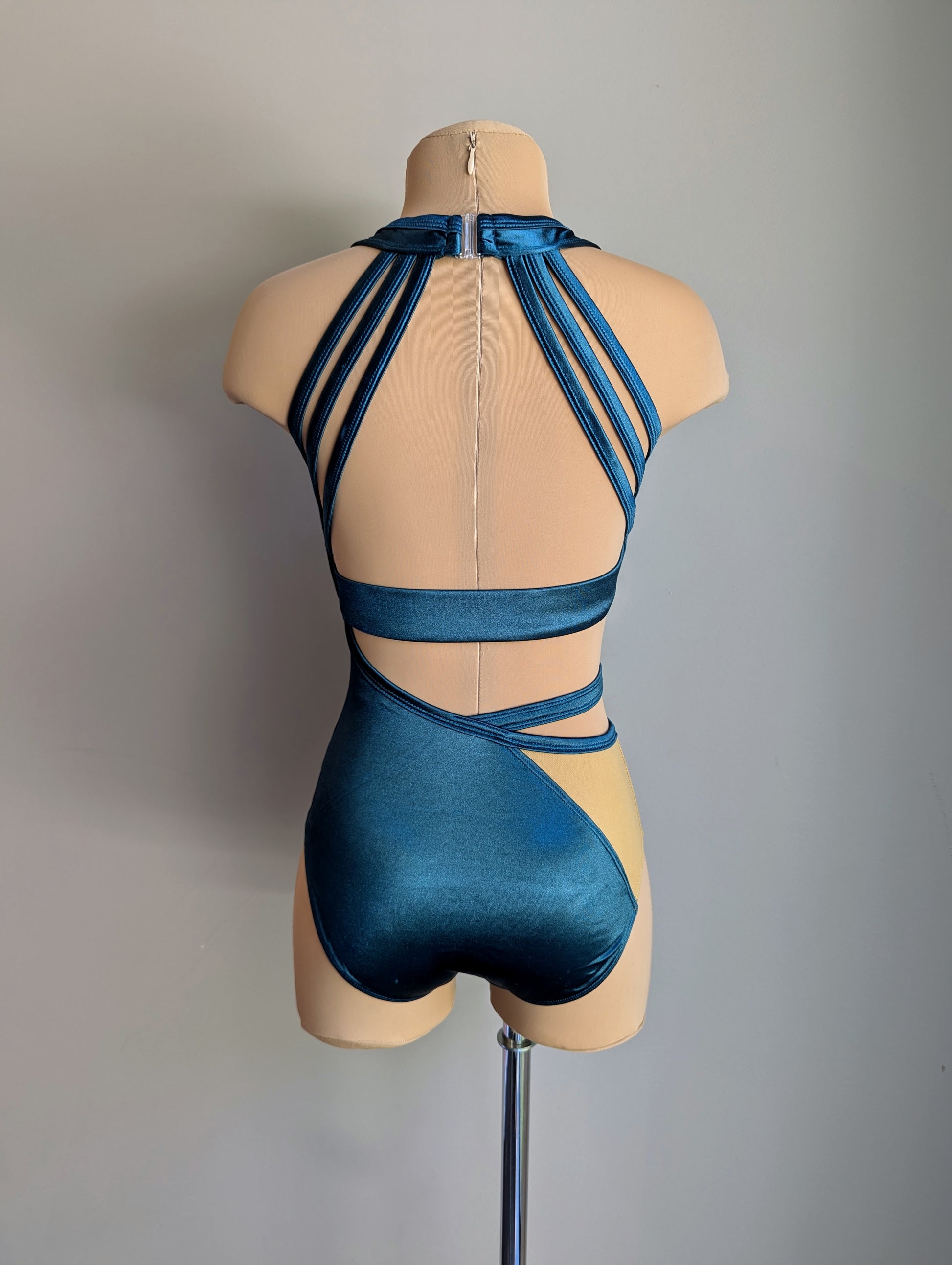 Rebellion Leotard - Dark Cyan Satin 